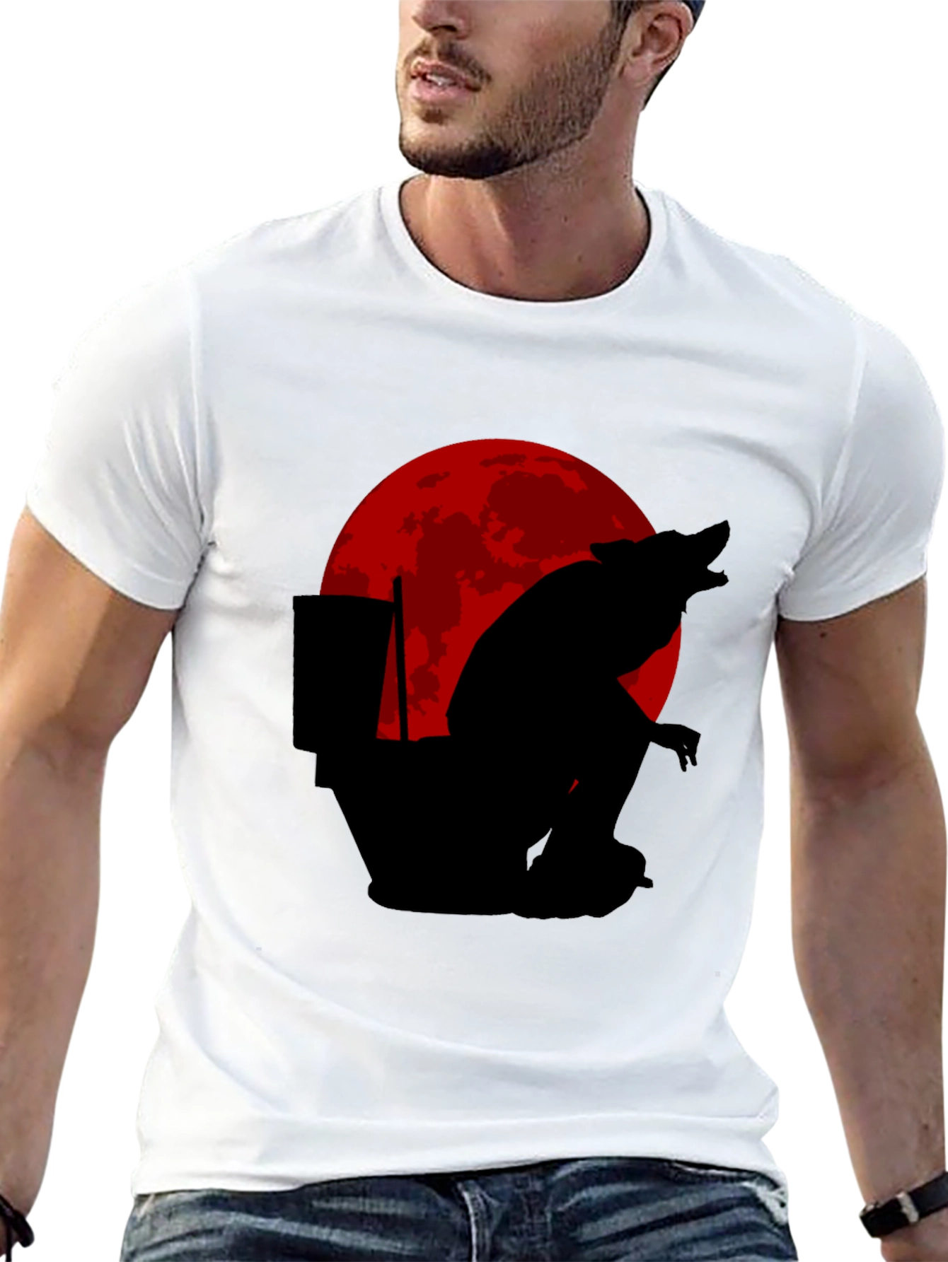 Funny Werewolf Toilet Humor T-Shirt