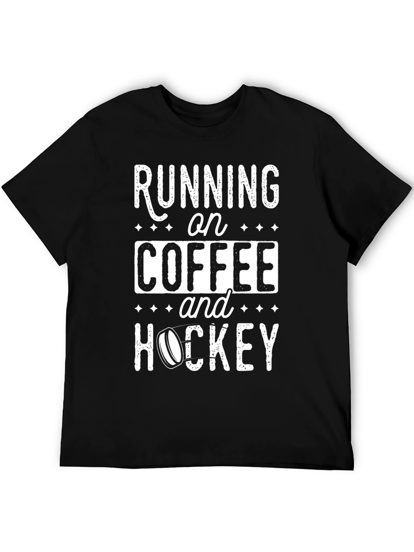 Running on Coffee & Hockey Tee - Novelty T-Shirt
