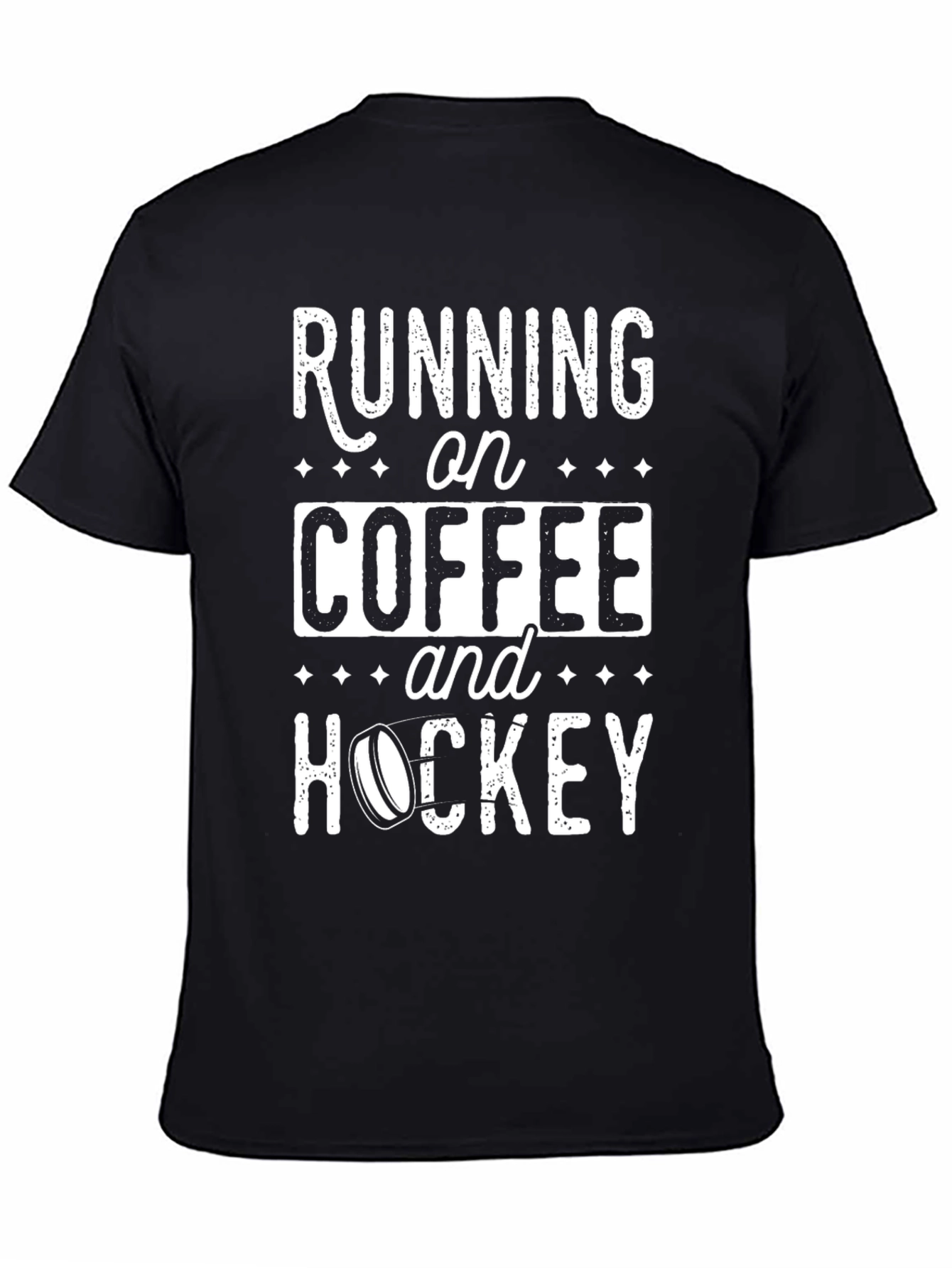 Running on Coffee & Hockey Tee - Novelty T-Shirt