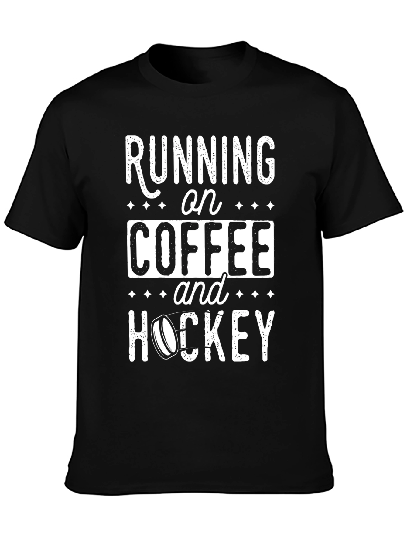 Running on Coffee & Hockey Tee - Novelty T-Shirt