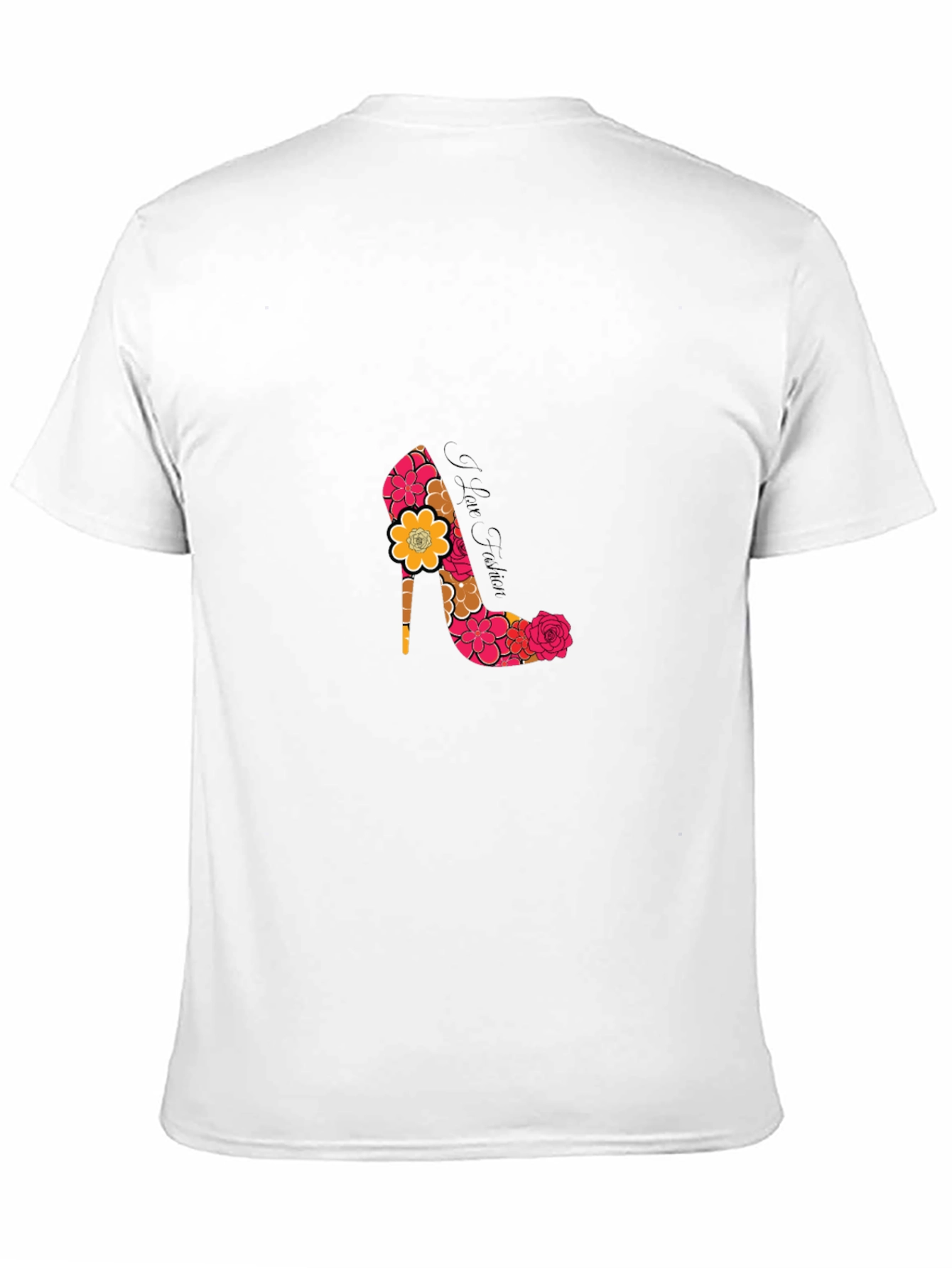 Floral Heel Print Black T-Shirt
