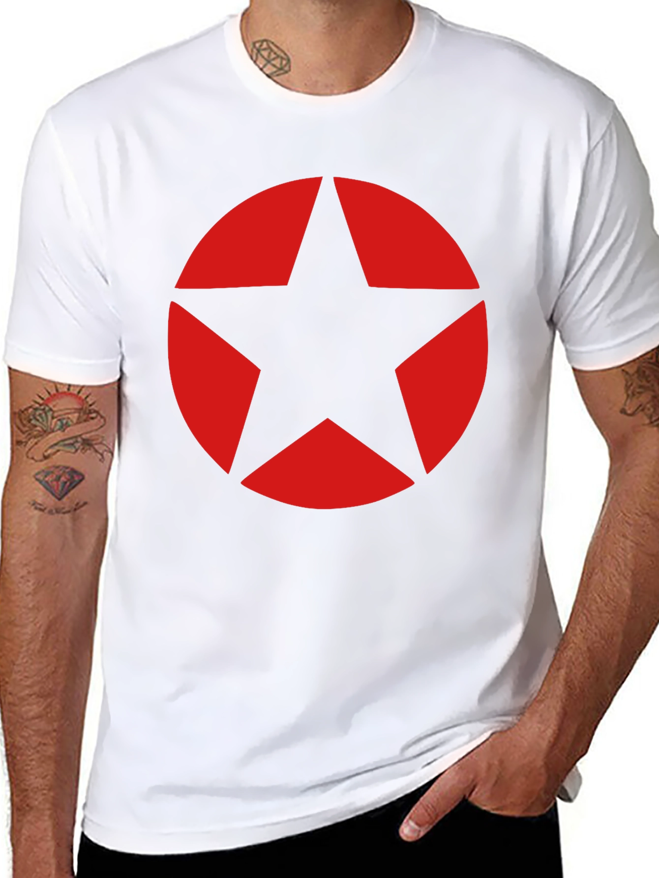 Red Star Graphic Black T-Shirt
