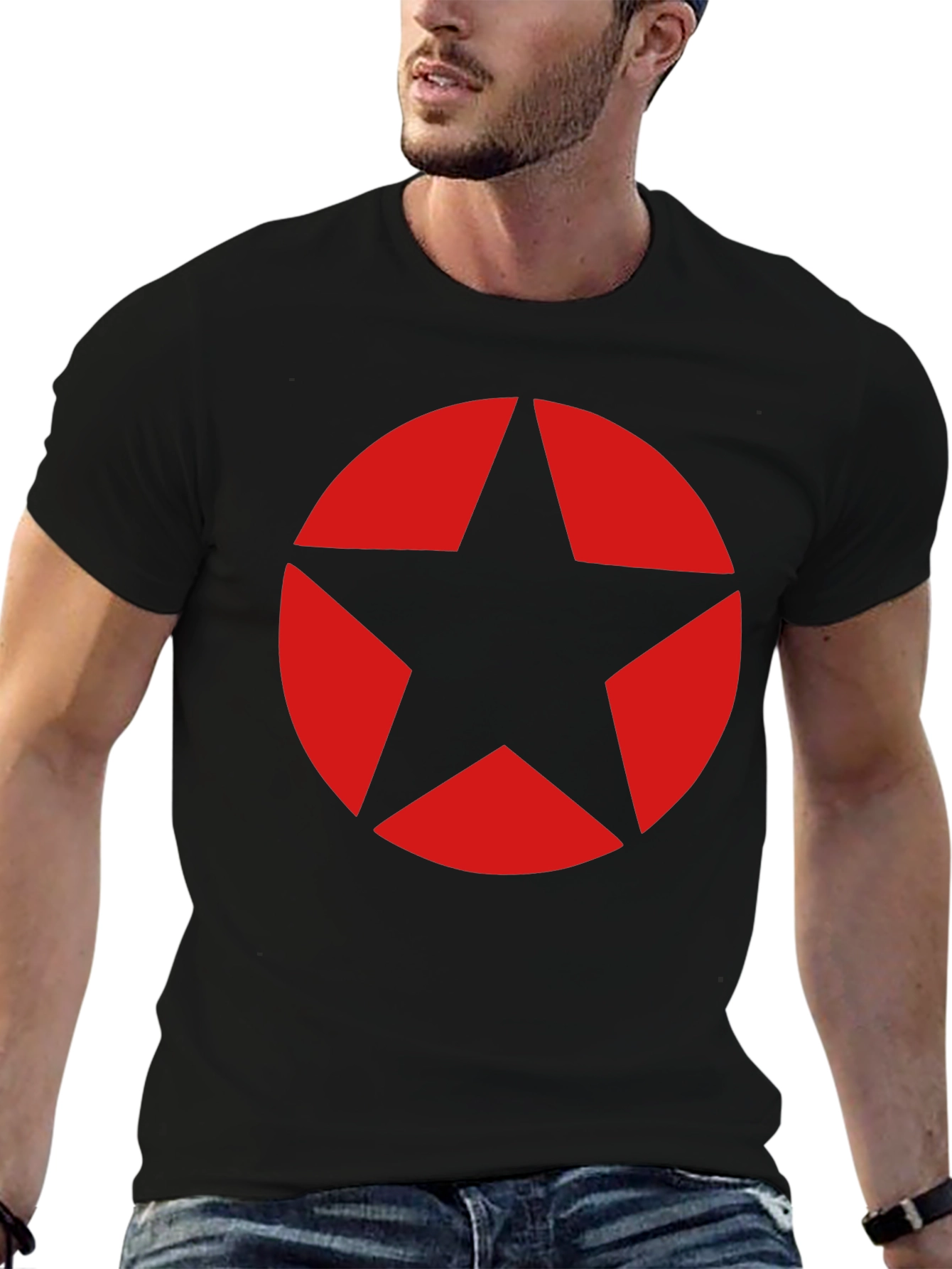 Red Star Graphic Black T-Shirt