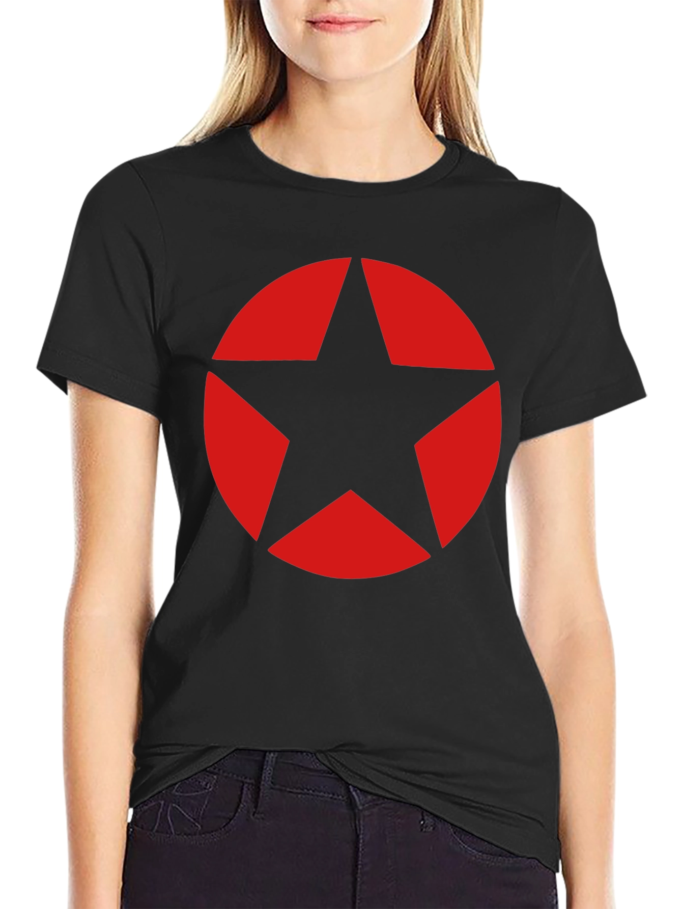 Red Star Graphic Black T-Shirt
