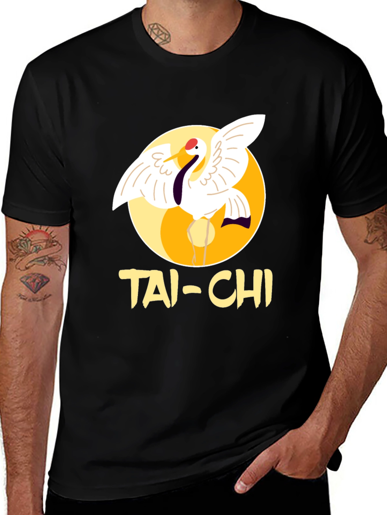 Tai-Chi Crane Graphic T-Shirt - Martial Arts