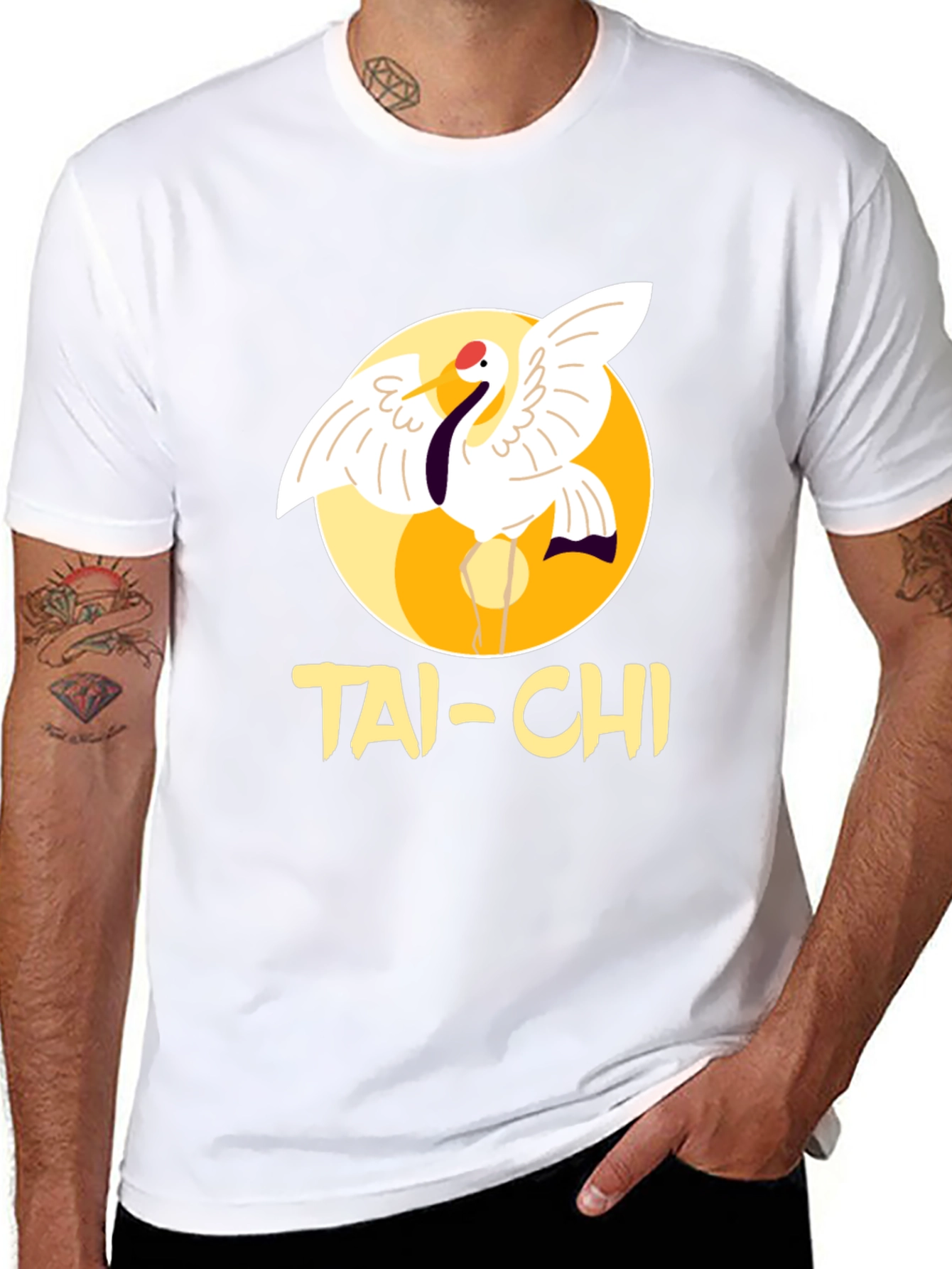 Tai-Chi Crane Graphic T-Shirt - Martial Arts