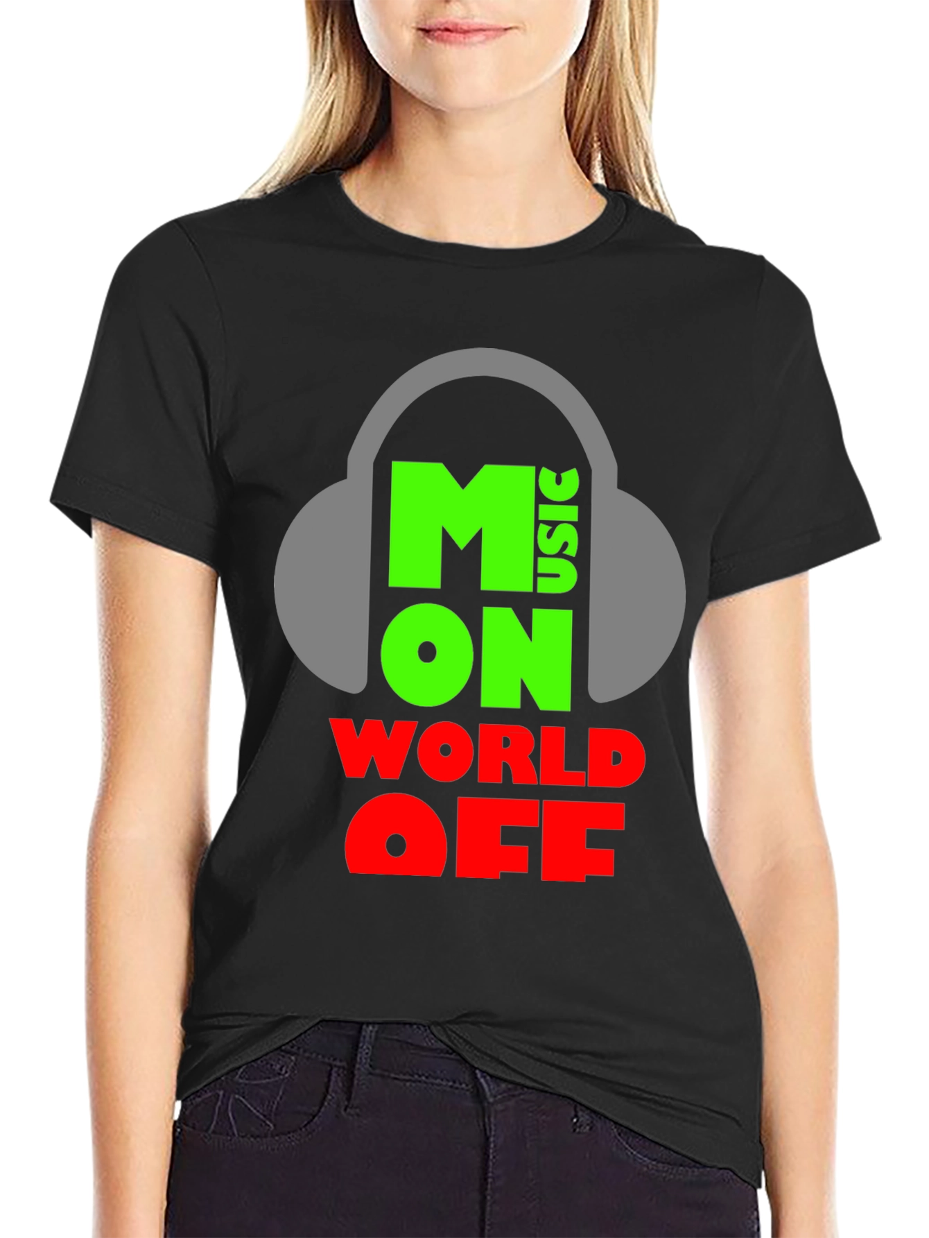 Moon Music T-Shirt: World Off Headphones Tee