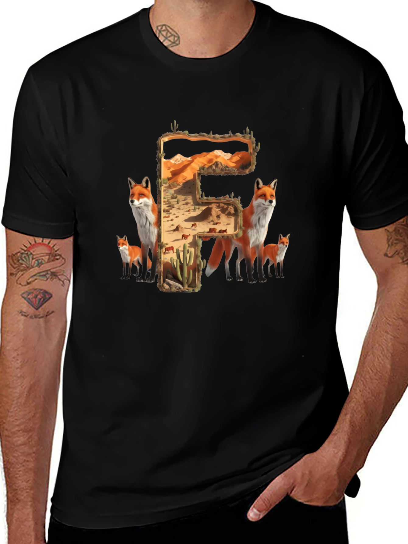 Fox Desert Letter F T-Shirt