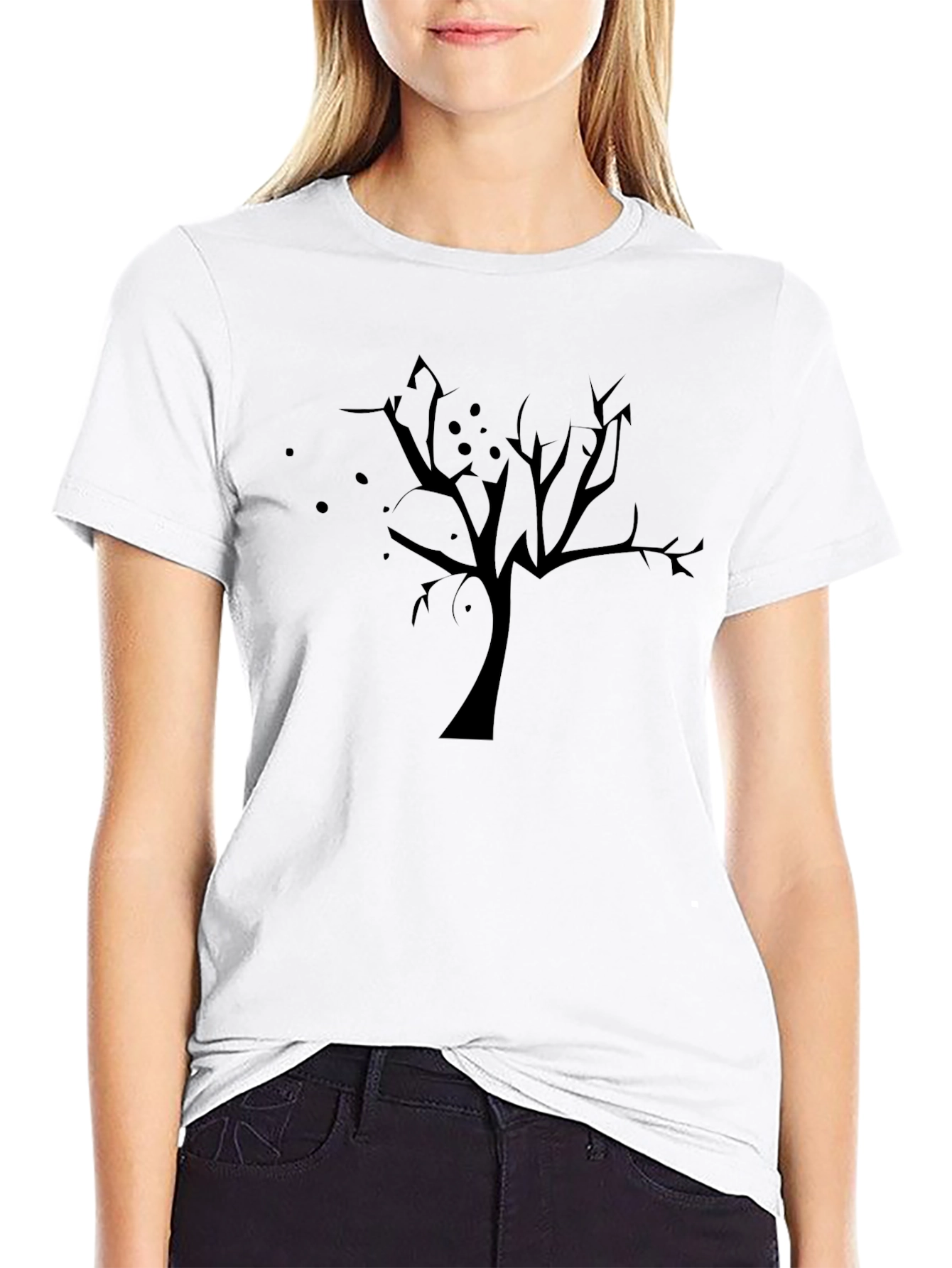 Spooky Tree Graphic Black T-Shirt