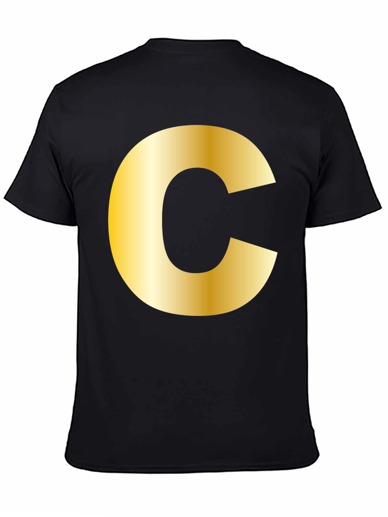 Bold Initial C T-Shirt - Black Cotton Tee