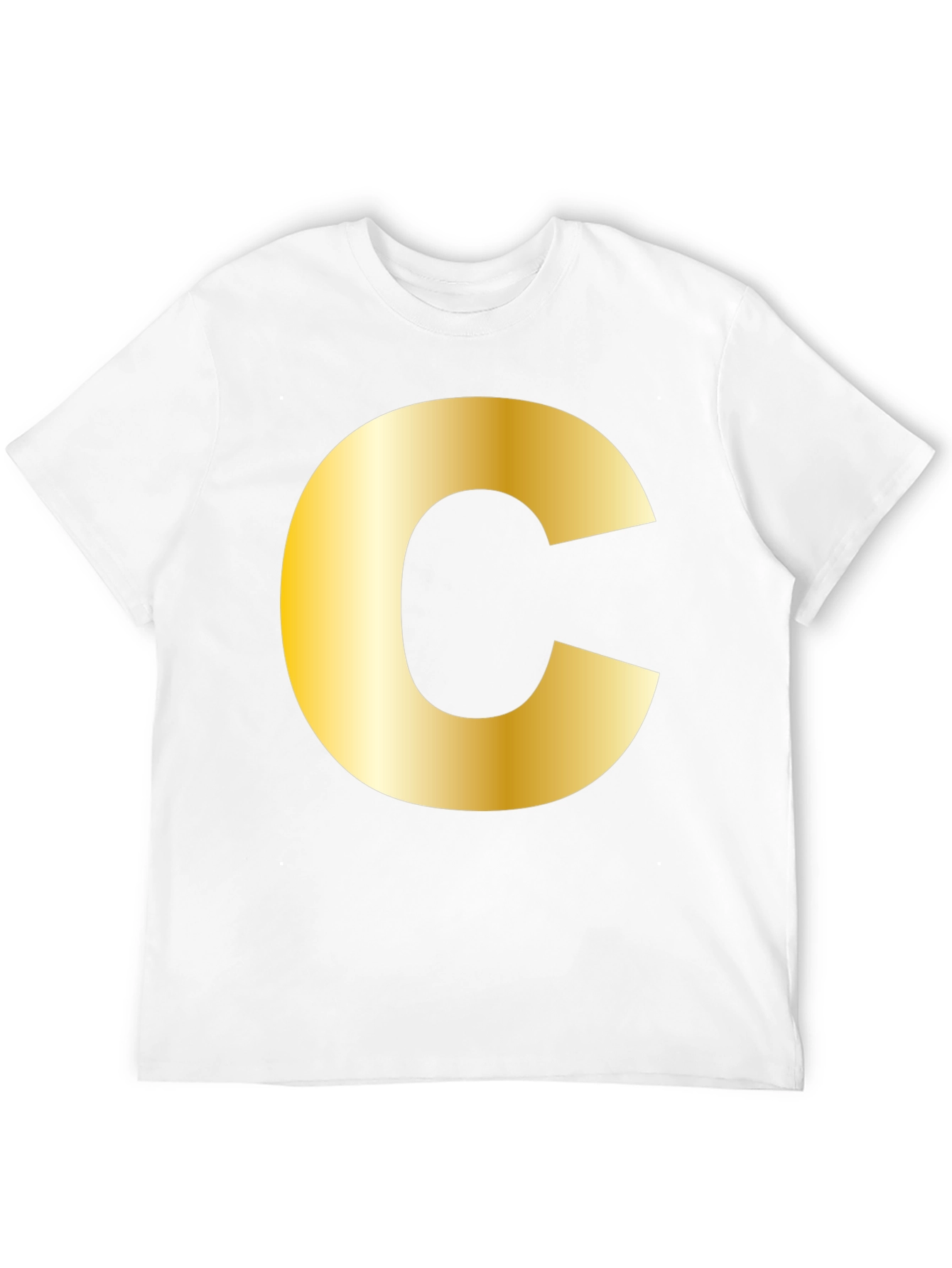 Bold Initial C T-Shirt - Black Cotton Tee