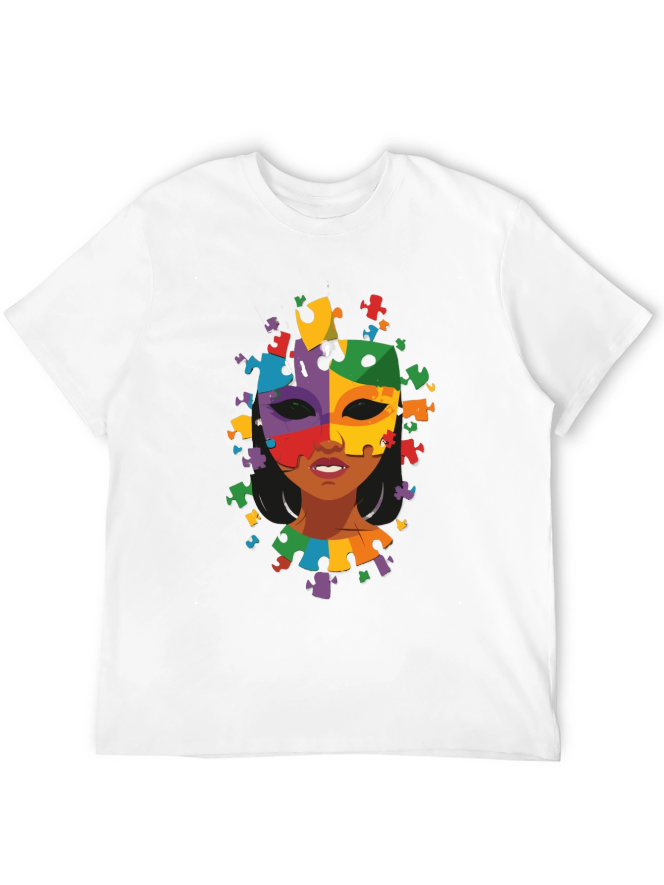 Autism Awareness Puzzle Piece Mask Tee