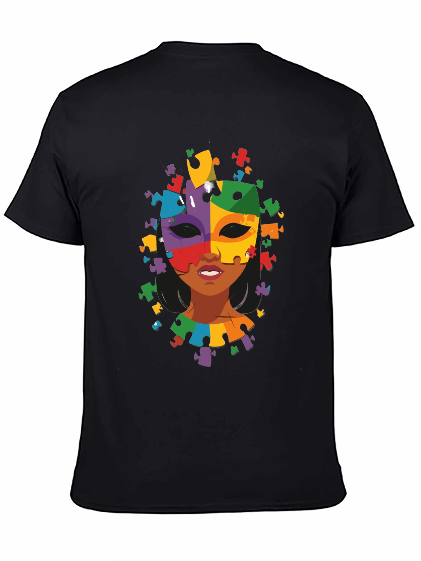 Autism Awareness Puzzle Piece Mask Tee