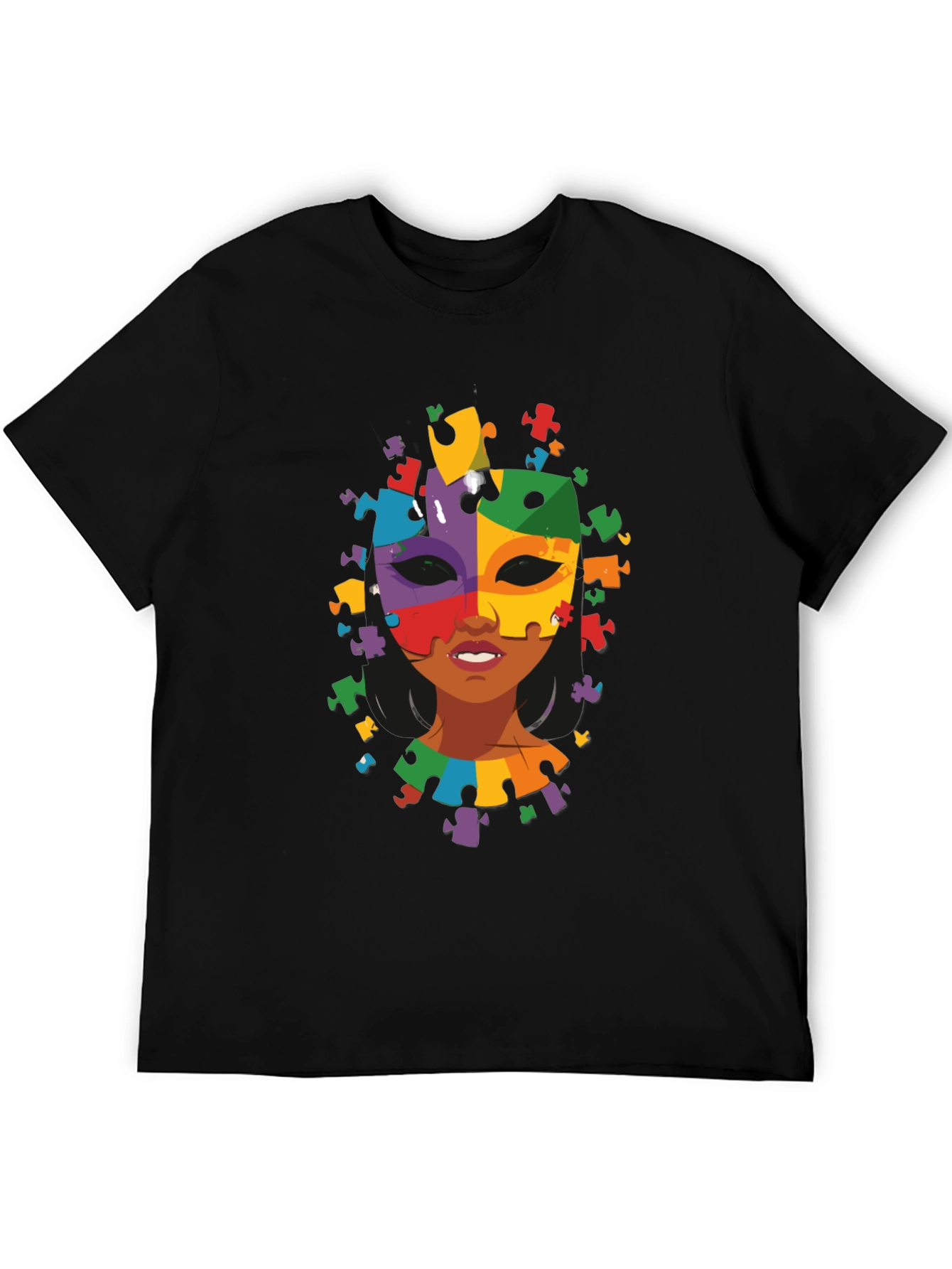 Autism Awareness Puzzle Piece Mask Tee