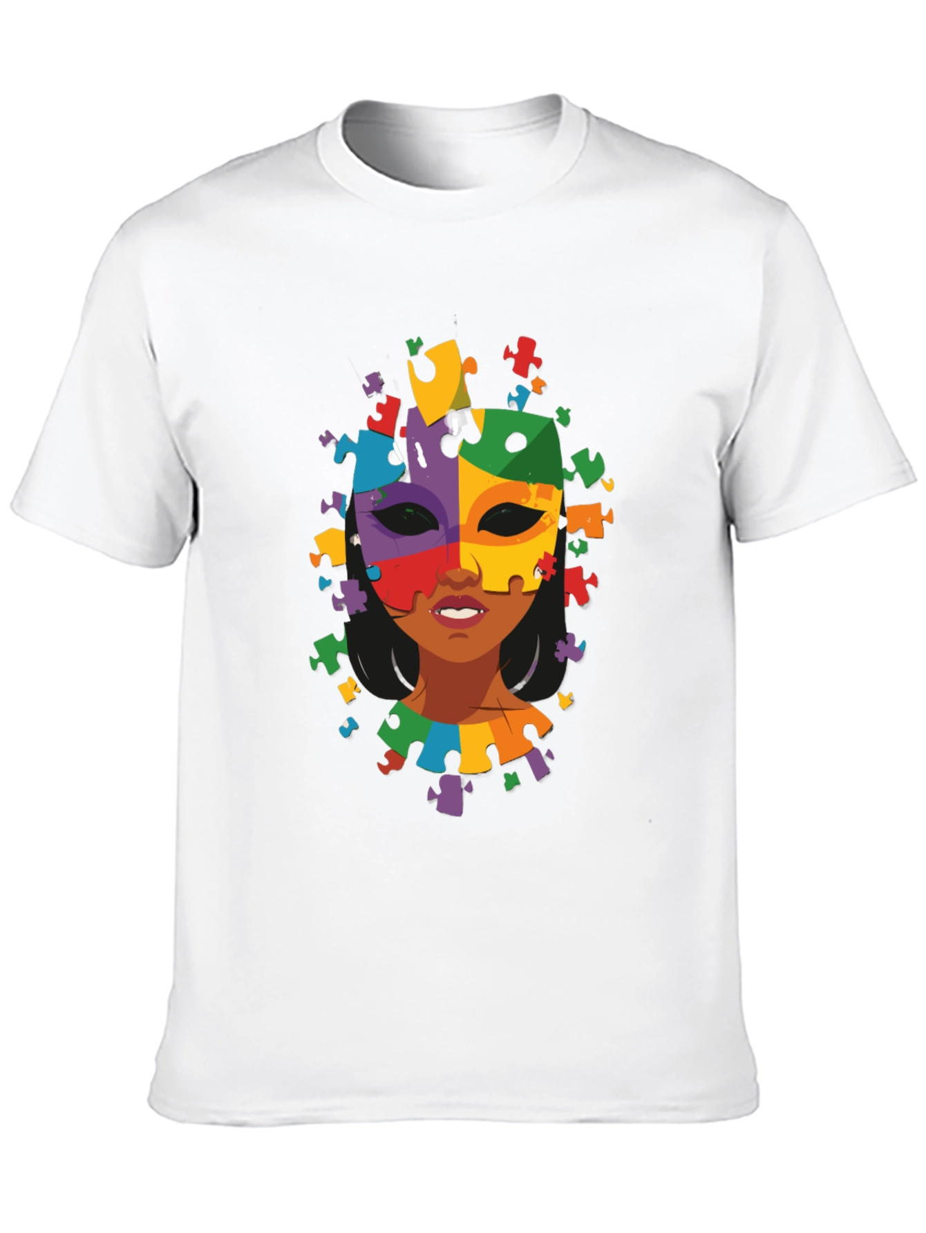Autism Awareness Puzzle Piece Mask Tee