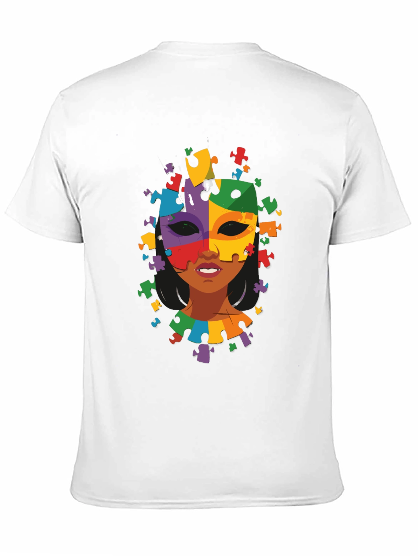 Autism Awareness Puzzle Piece Mask Tee