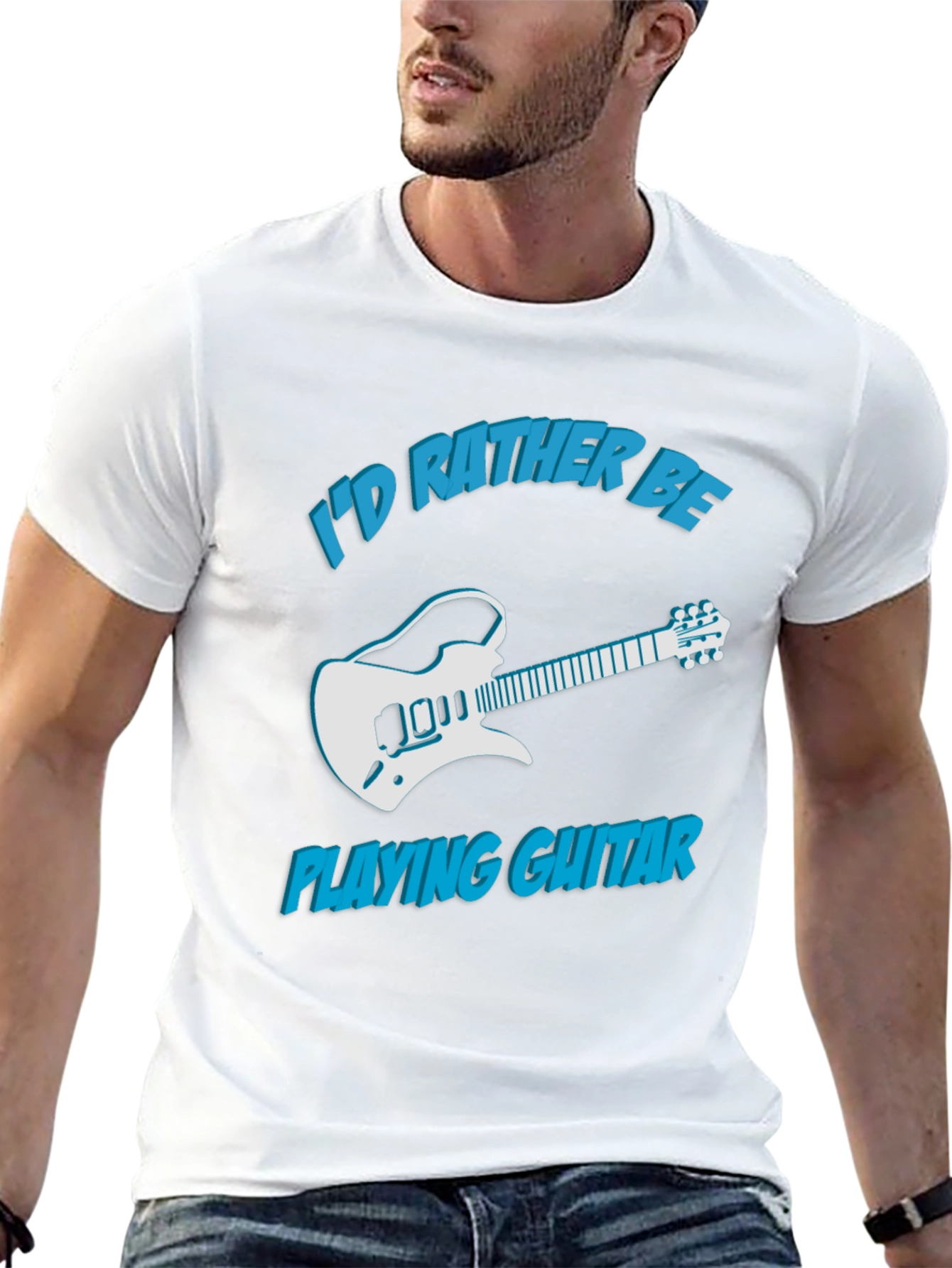 Id Rather Be Playing Guitar Graphic Tee