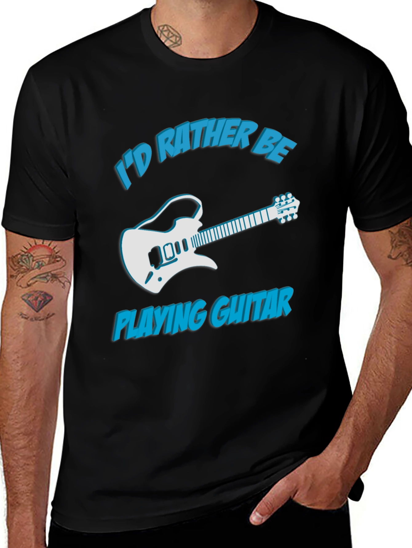 Id Rather Be Playing Guitar Graphic Tee