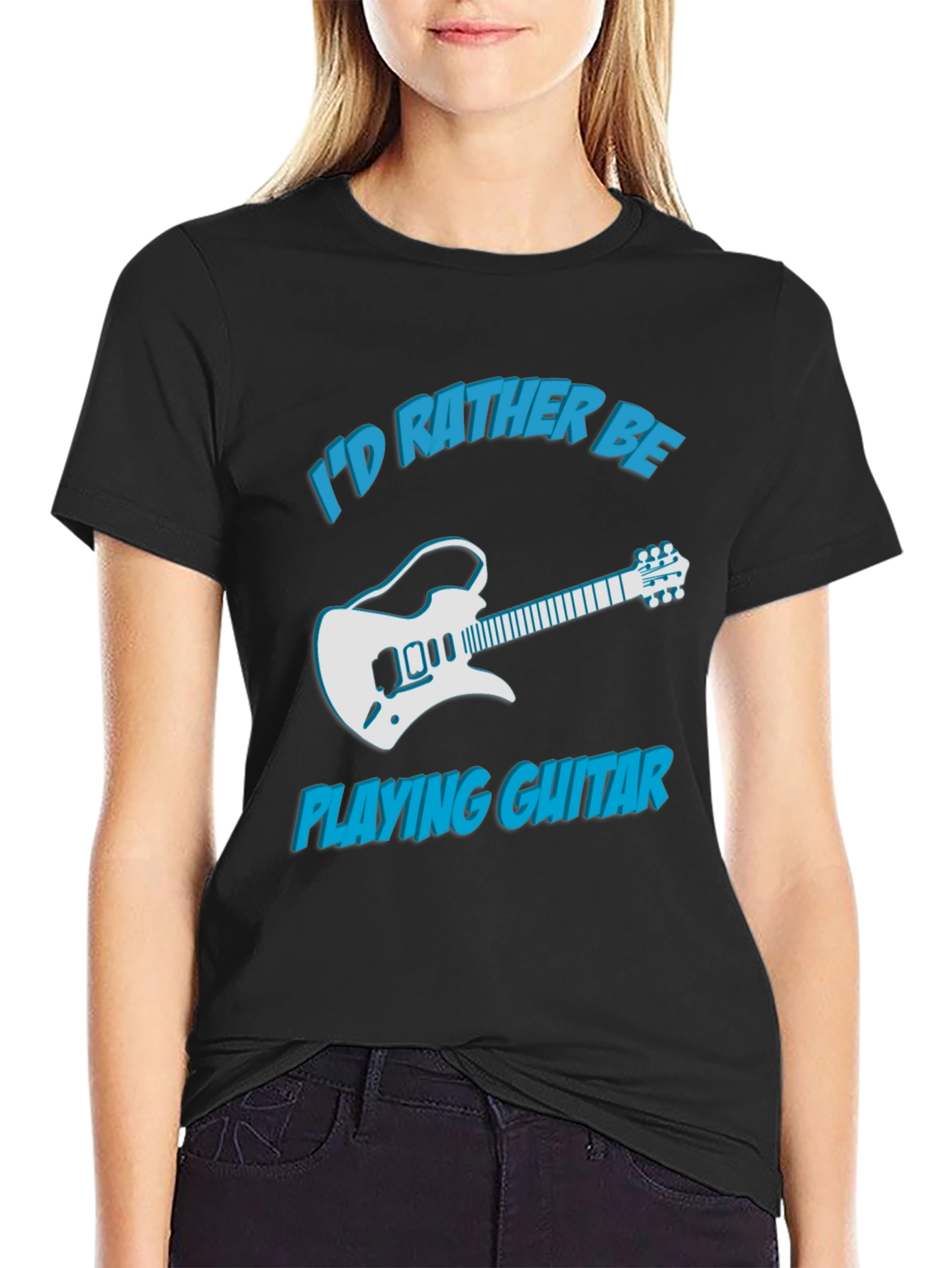 Id Rather Be Playing Guitar Graphic Tee