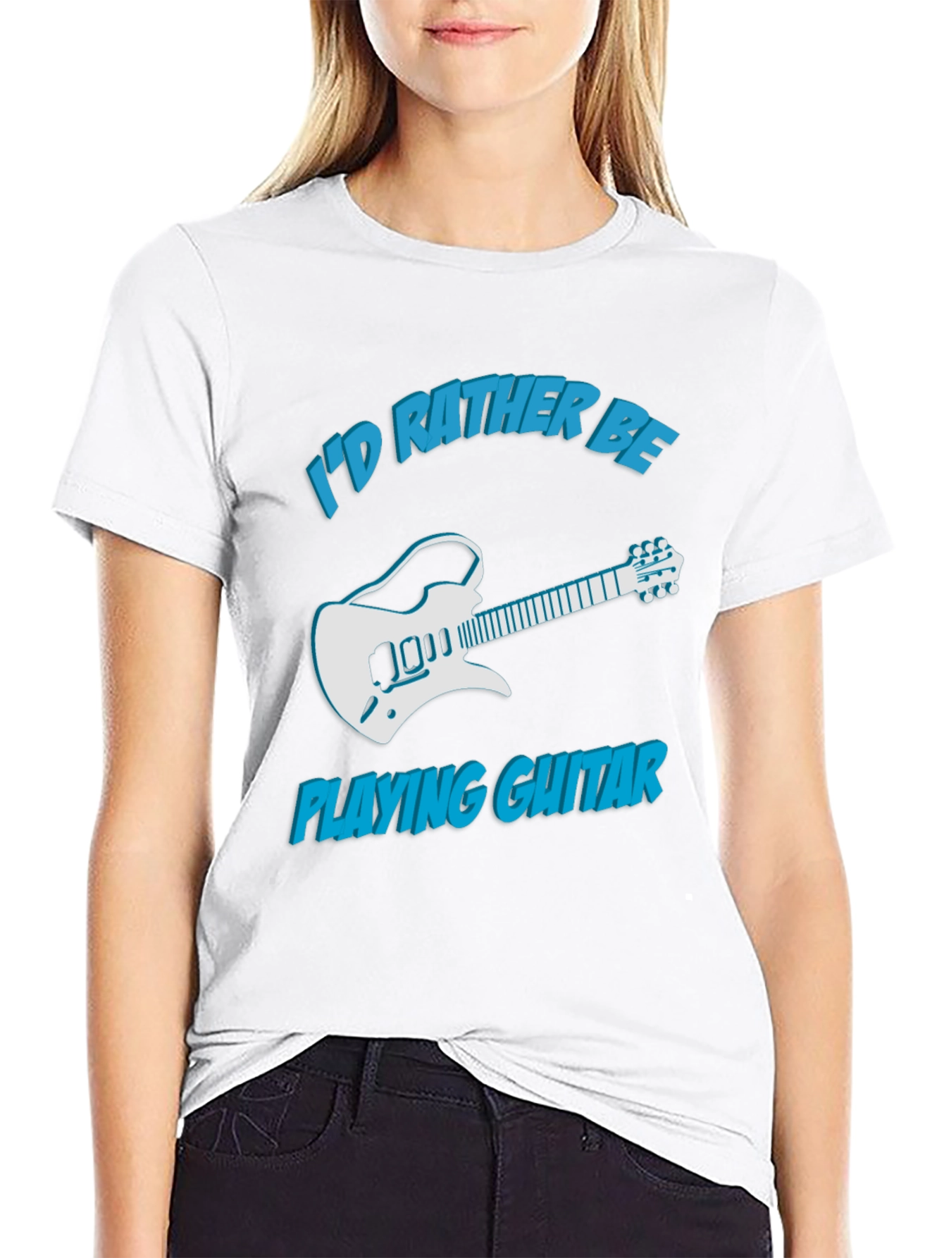 Id Rather Be Playing Guitar Graphic Tee