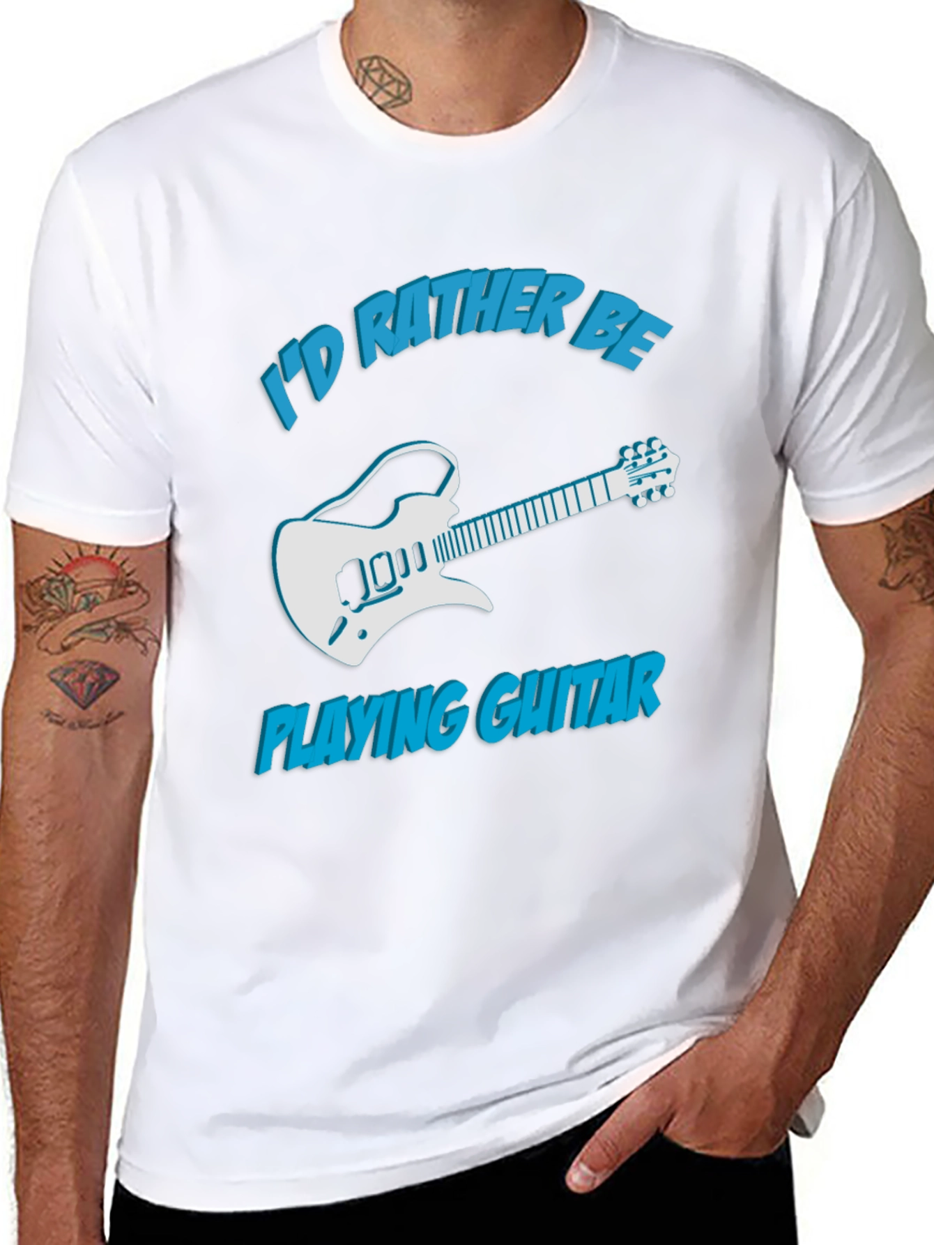 Id Rather Be Playing Guitar Graphic Tee
