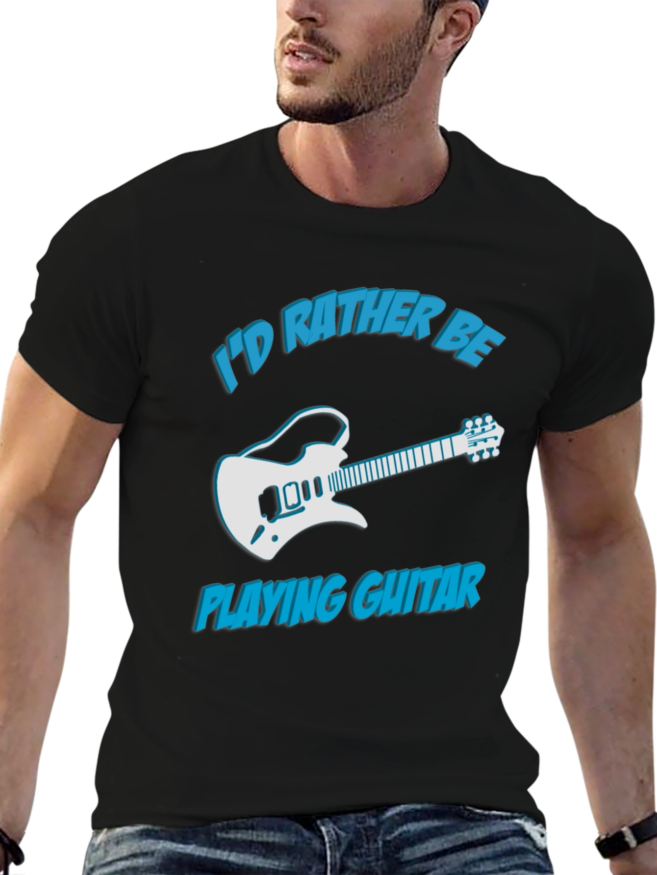 Id Rather Be Playing Guitar Graphic Tee