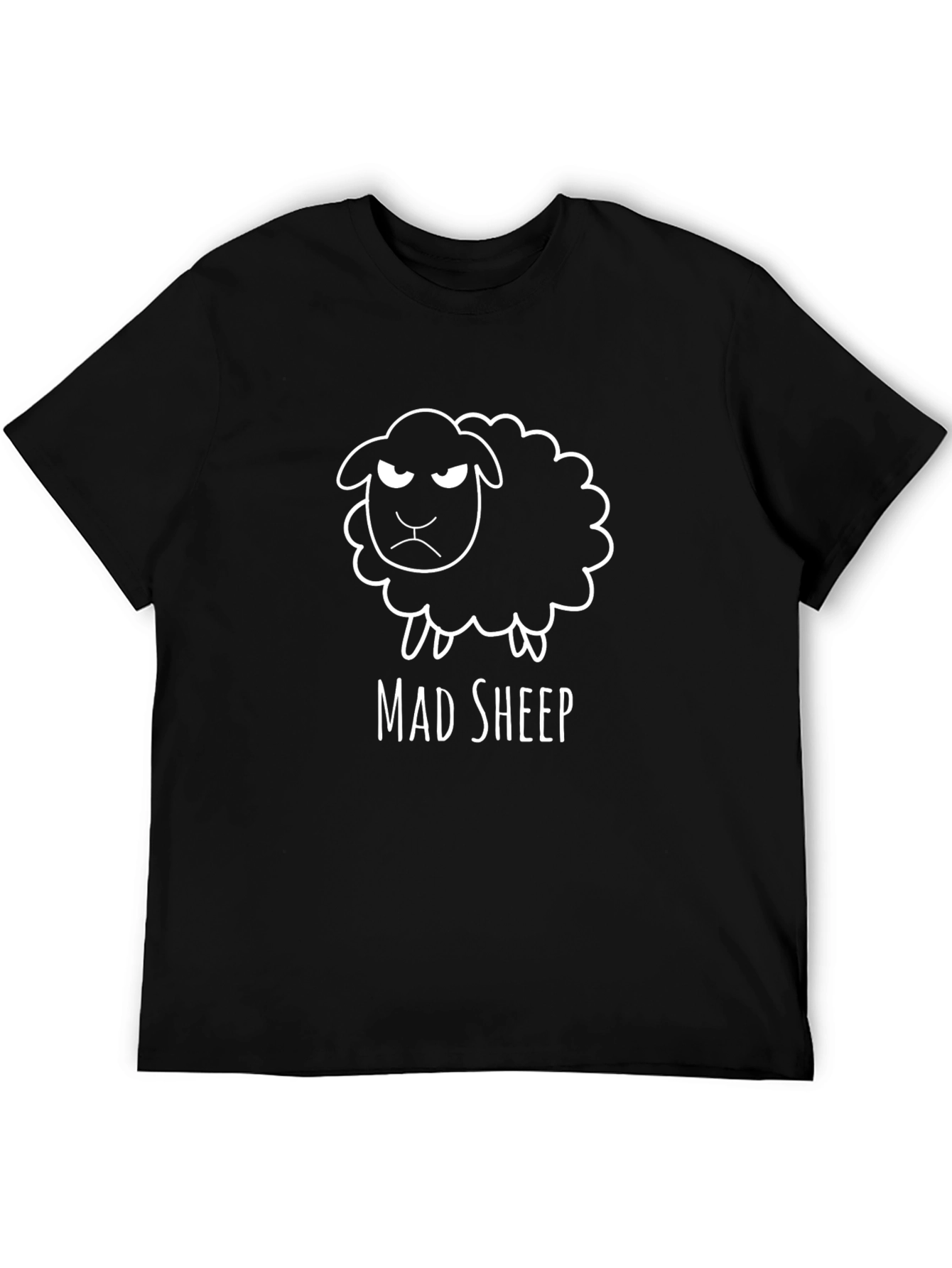 Mad Sheep Graphic Tee - Black Cotton T-Shirt