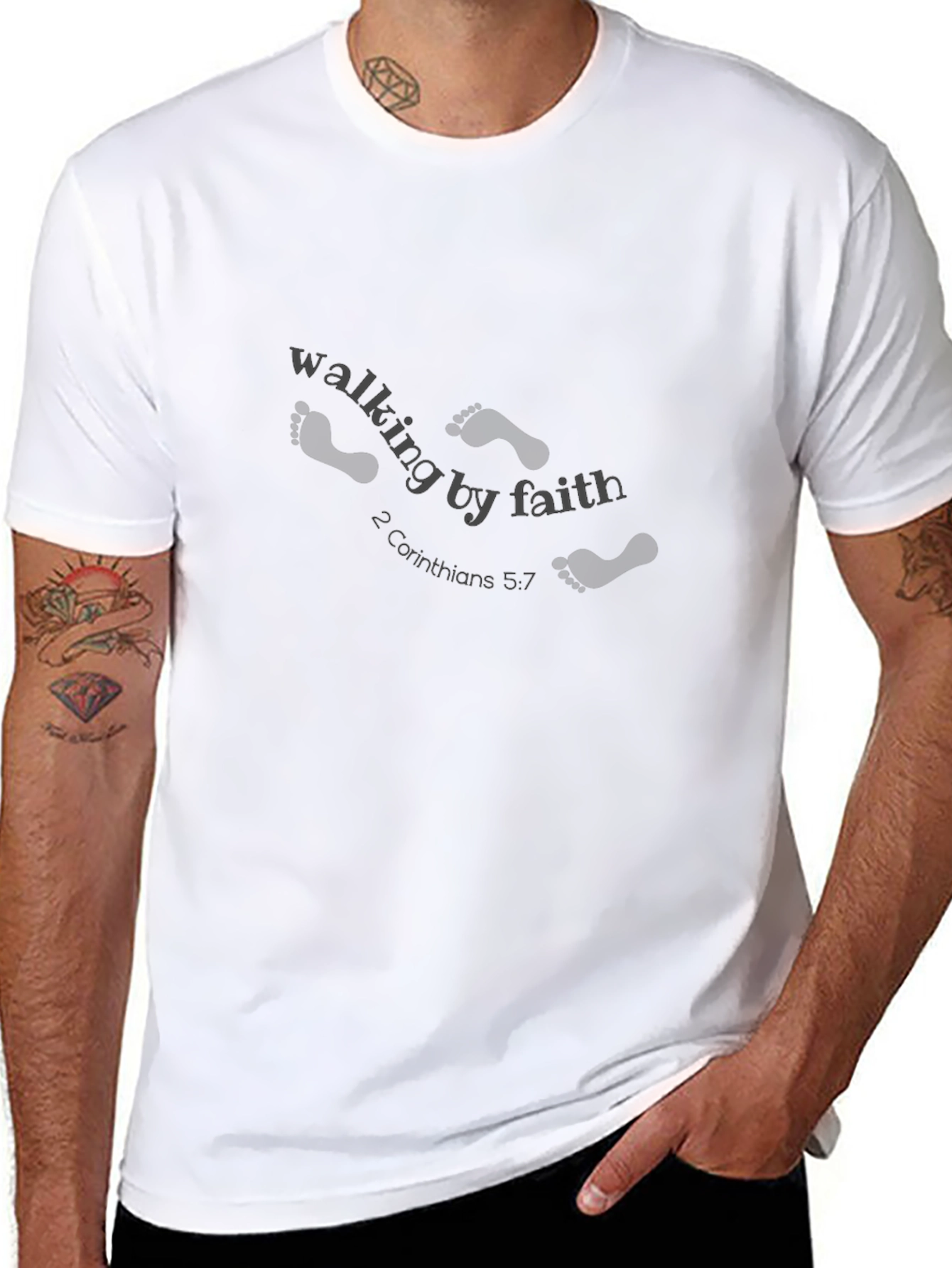 Walking By Faith T-Shirt Religious Tee