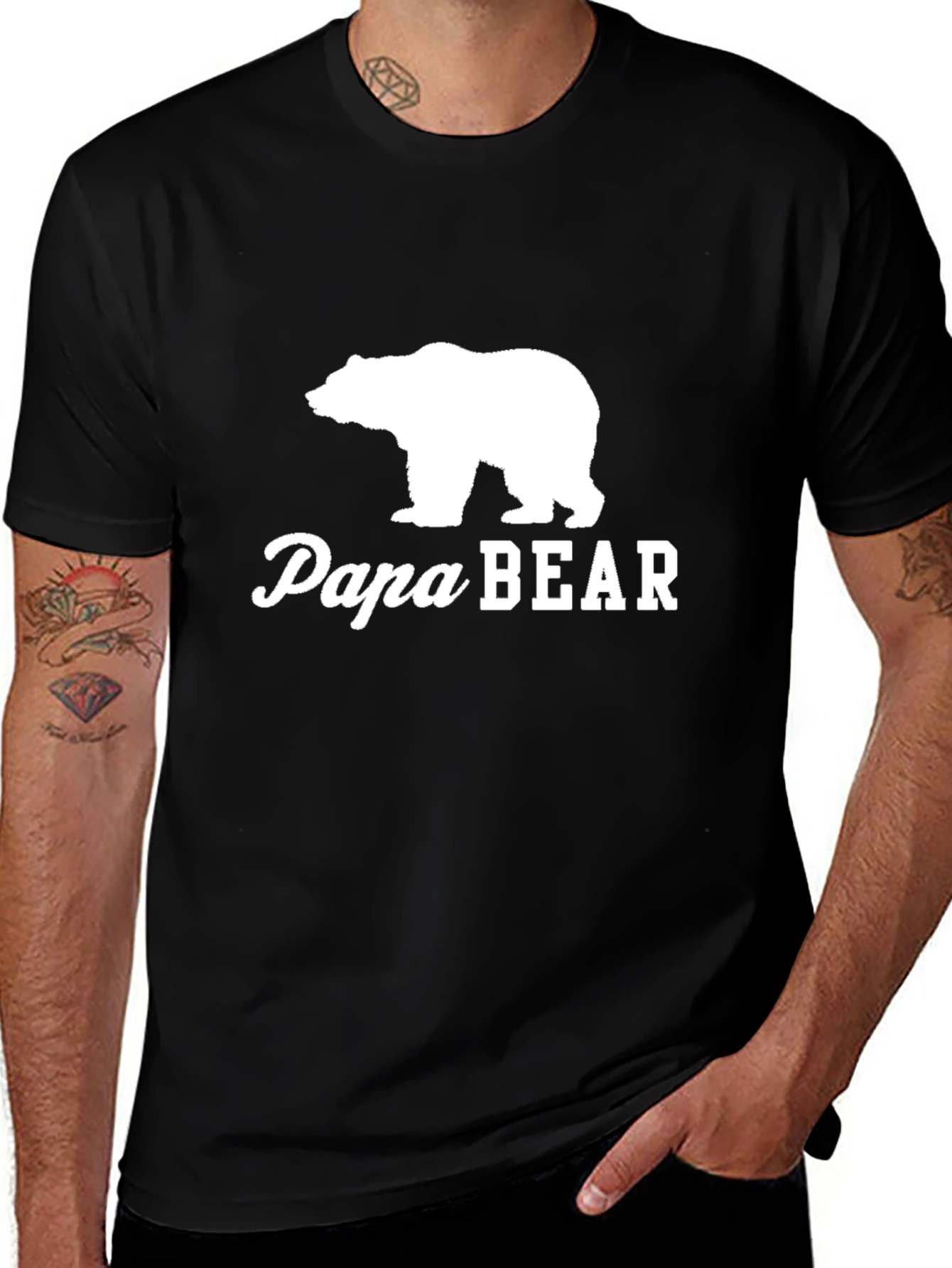Papa Bear Graphic Tee - Classic Black T-Shirt