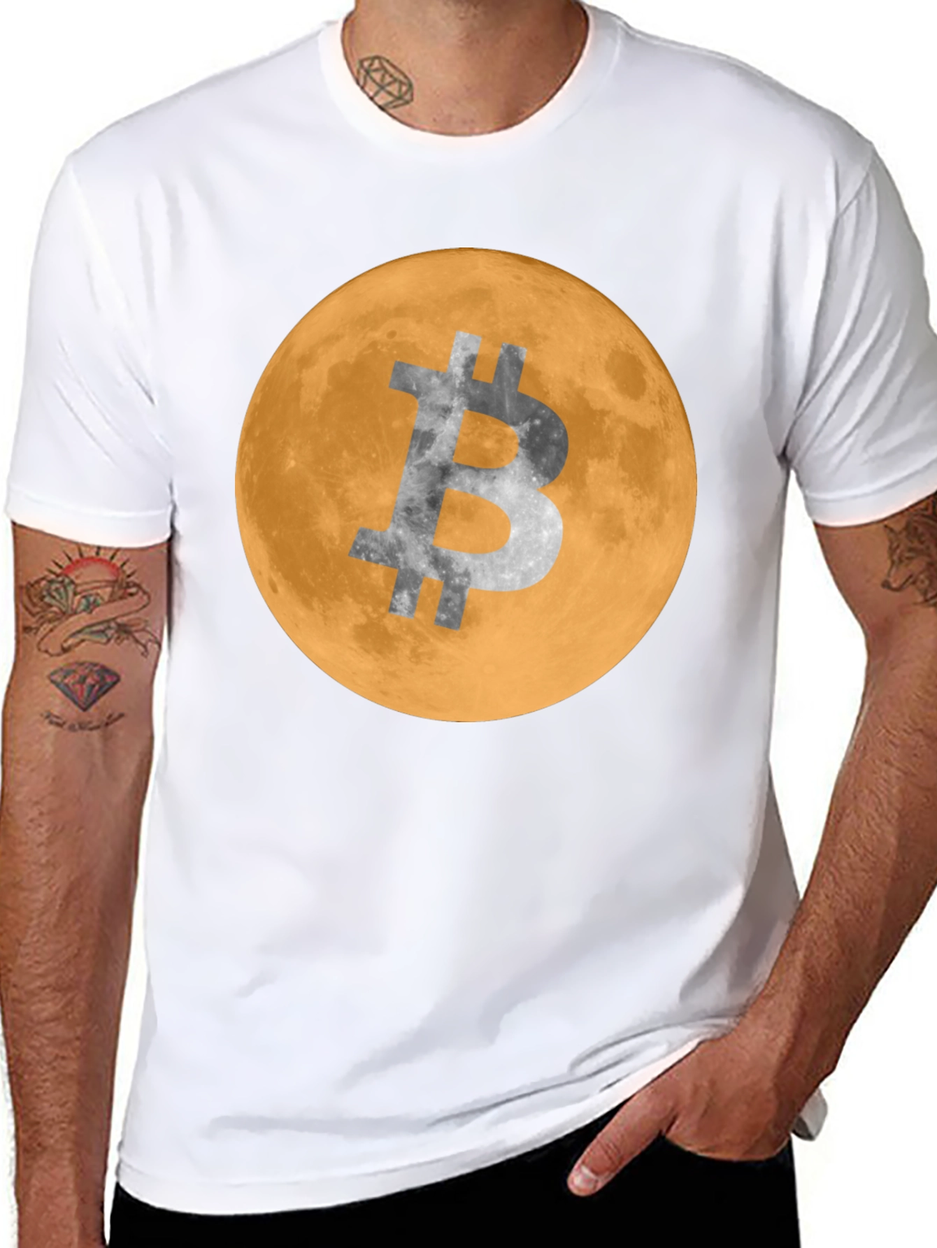 Bitcoin Moon Graphic Tee - Crypto Style