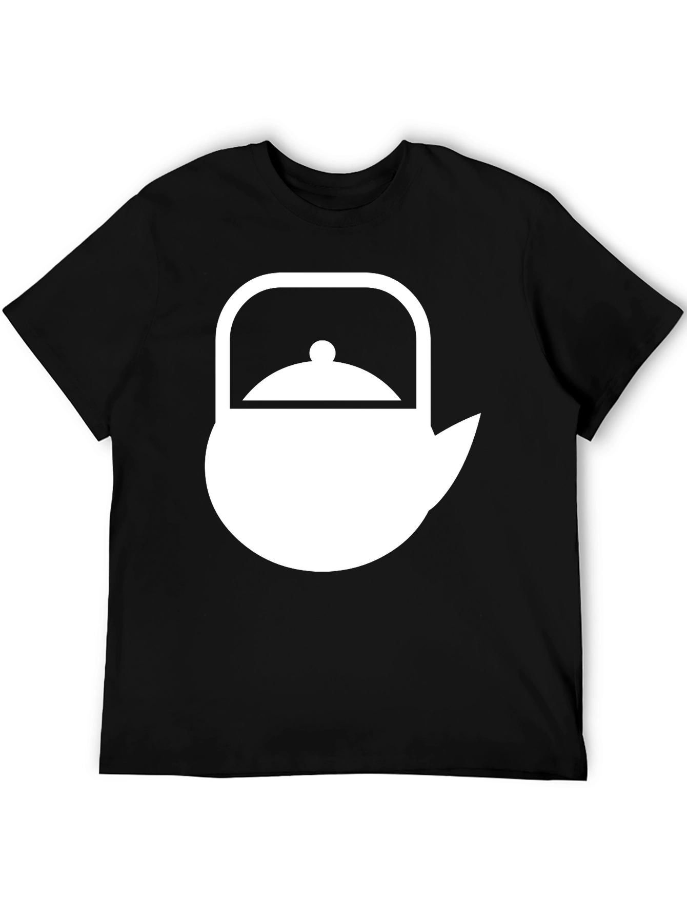 Stylish Teapot Graphic T-Shirt - Black