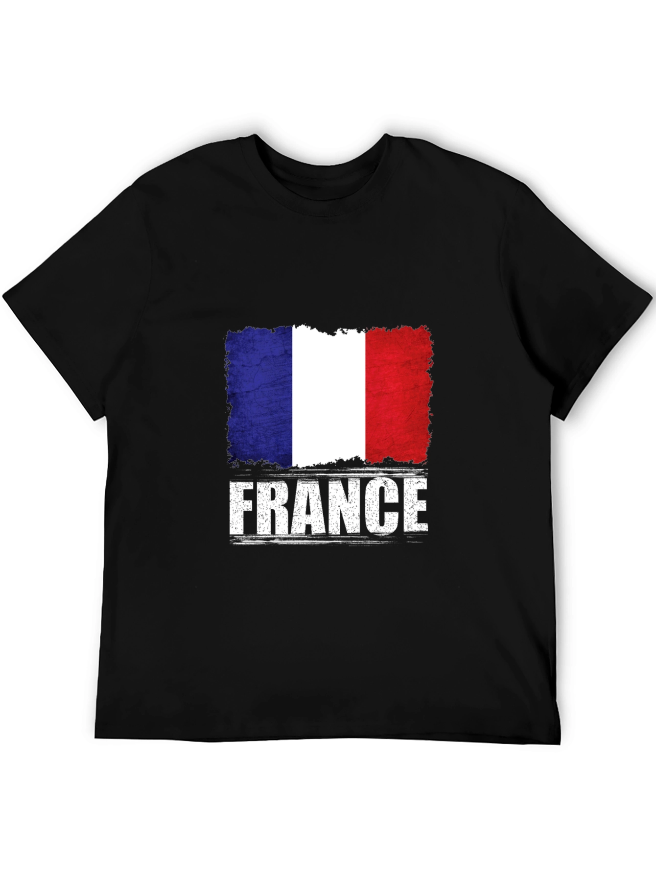 France Flag Graphic T-Shirt - Distressed Print