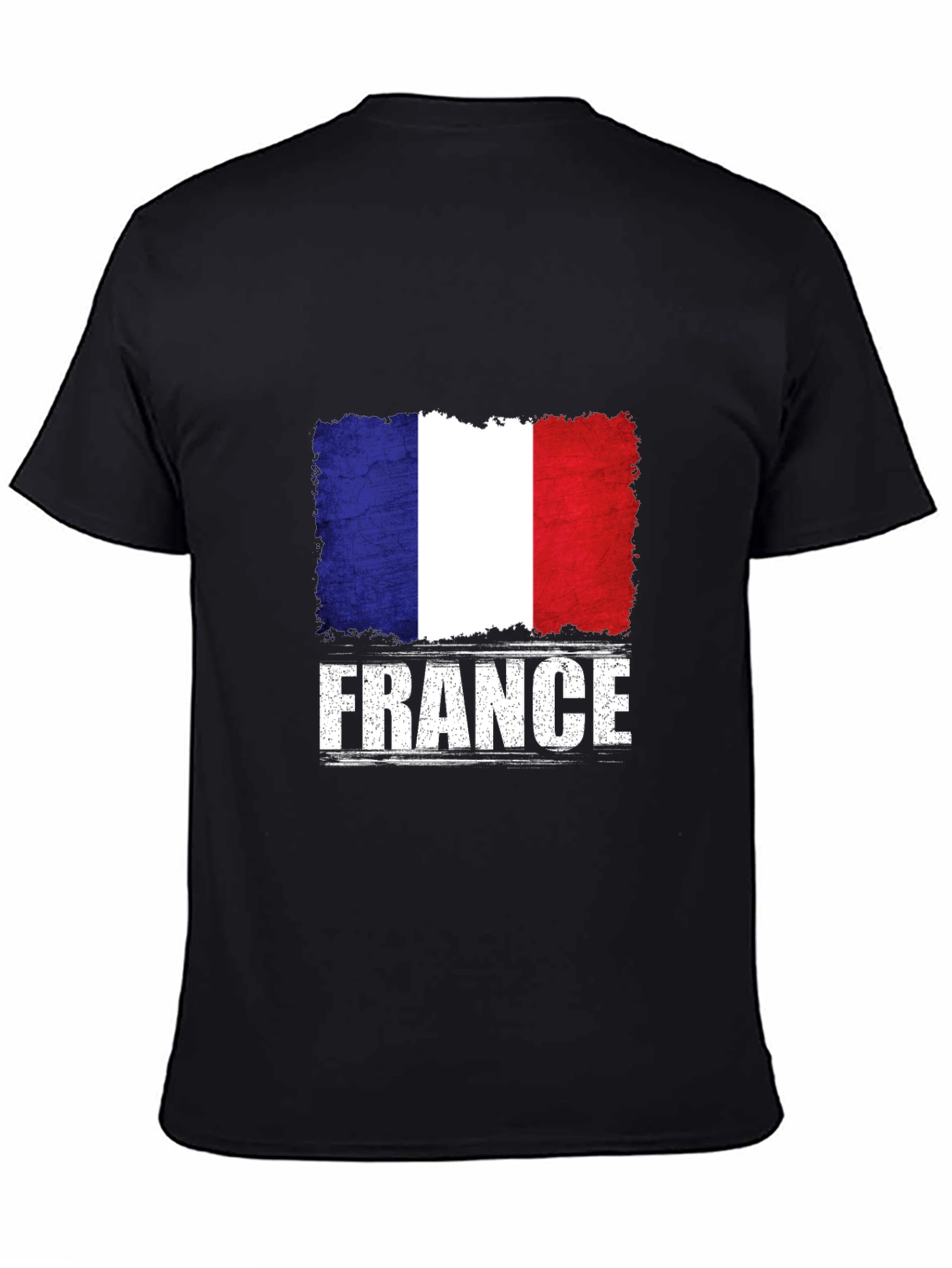 France Flag Graphic T-Shirt - Distressed Print