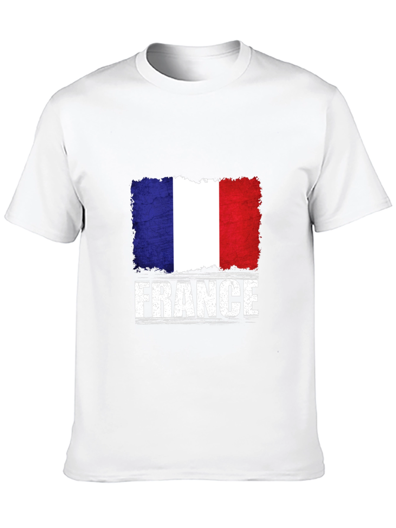 France Flag Graphic T-Shirt - Distressed Print