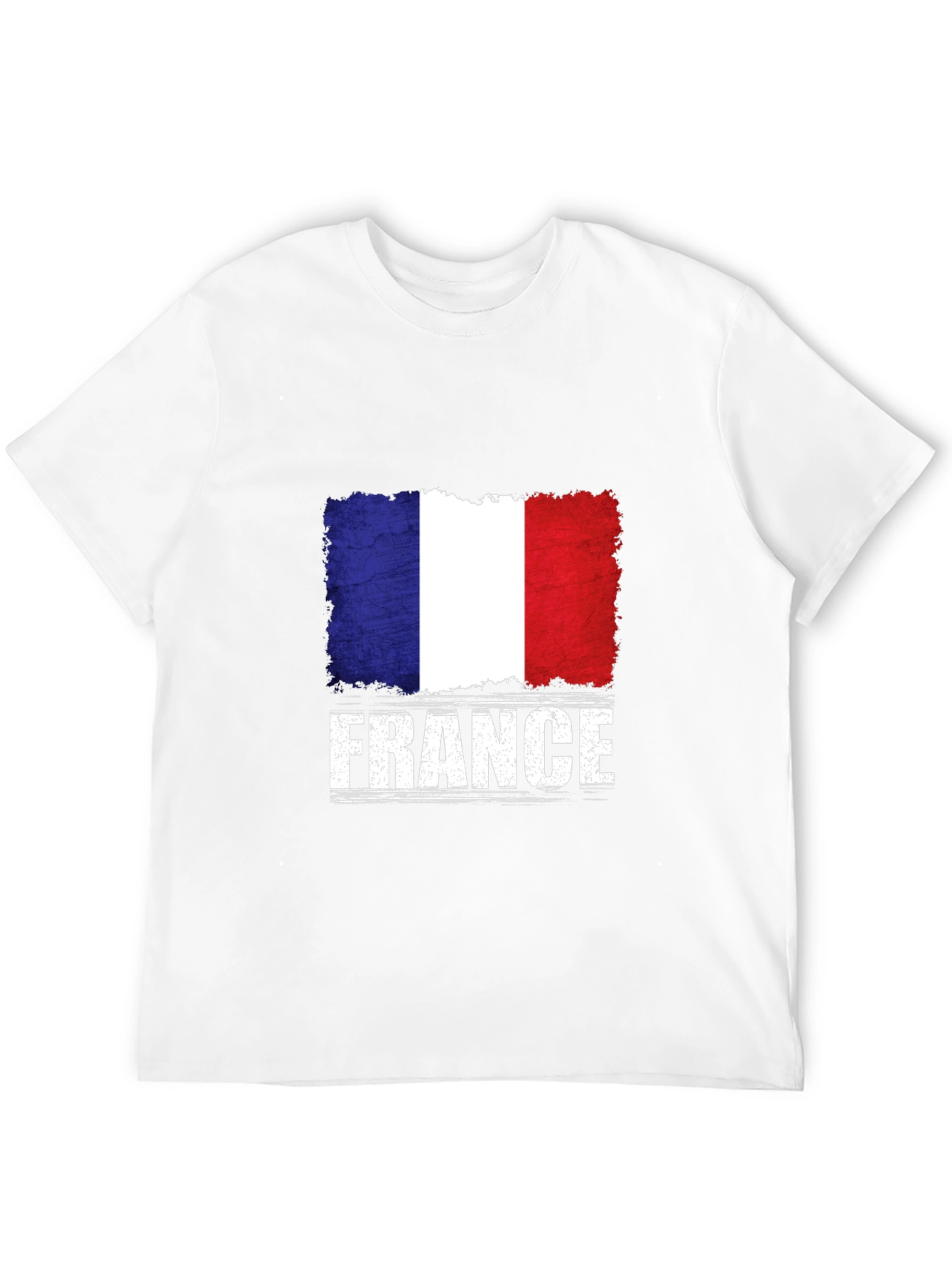 France Flag Graphic T-Shirt - Distressed Print