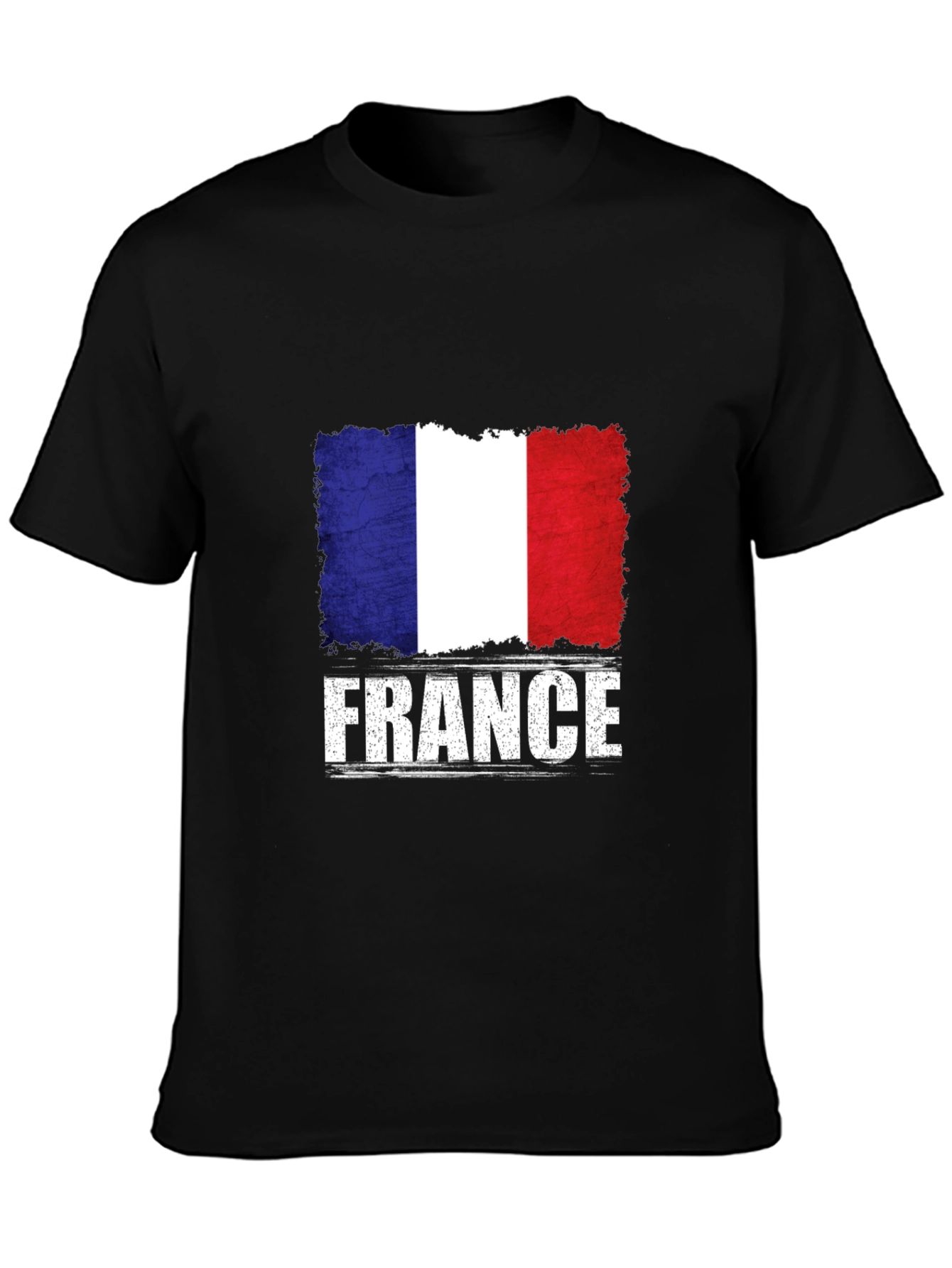 France Flag Graphic T-Shirt - Distressed Print