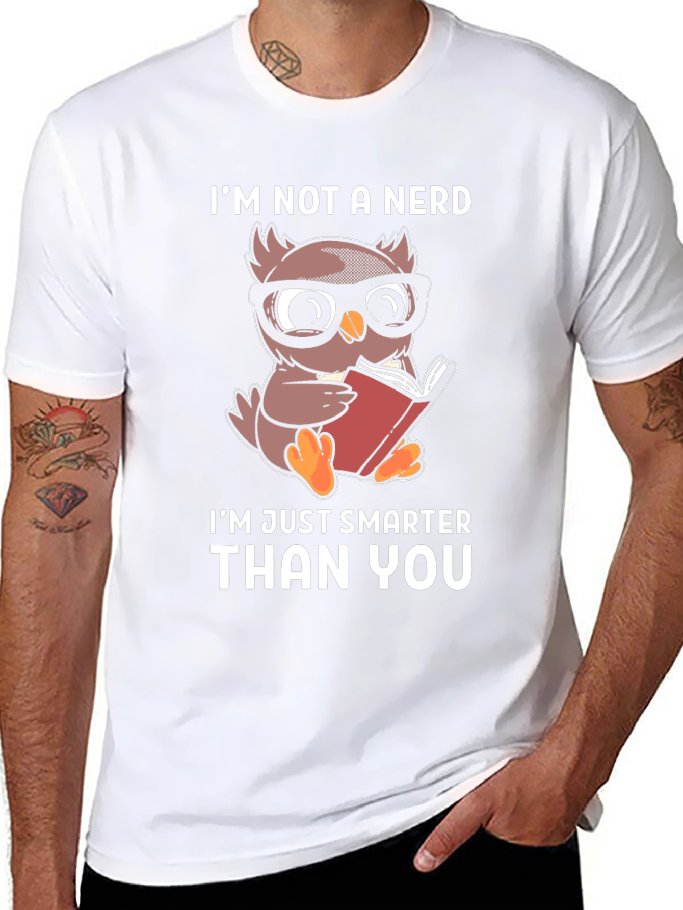 Smart Owl Reader T-Shirt - Im Not A Nerd