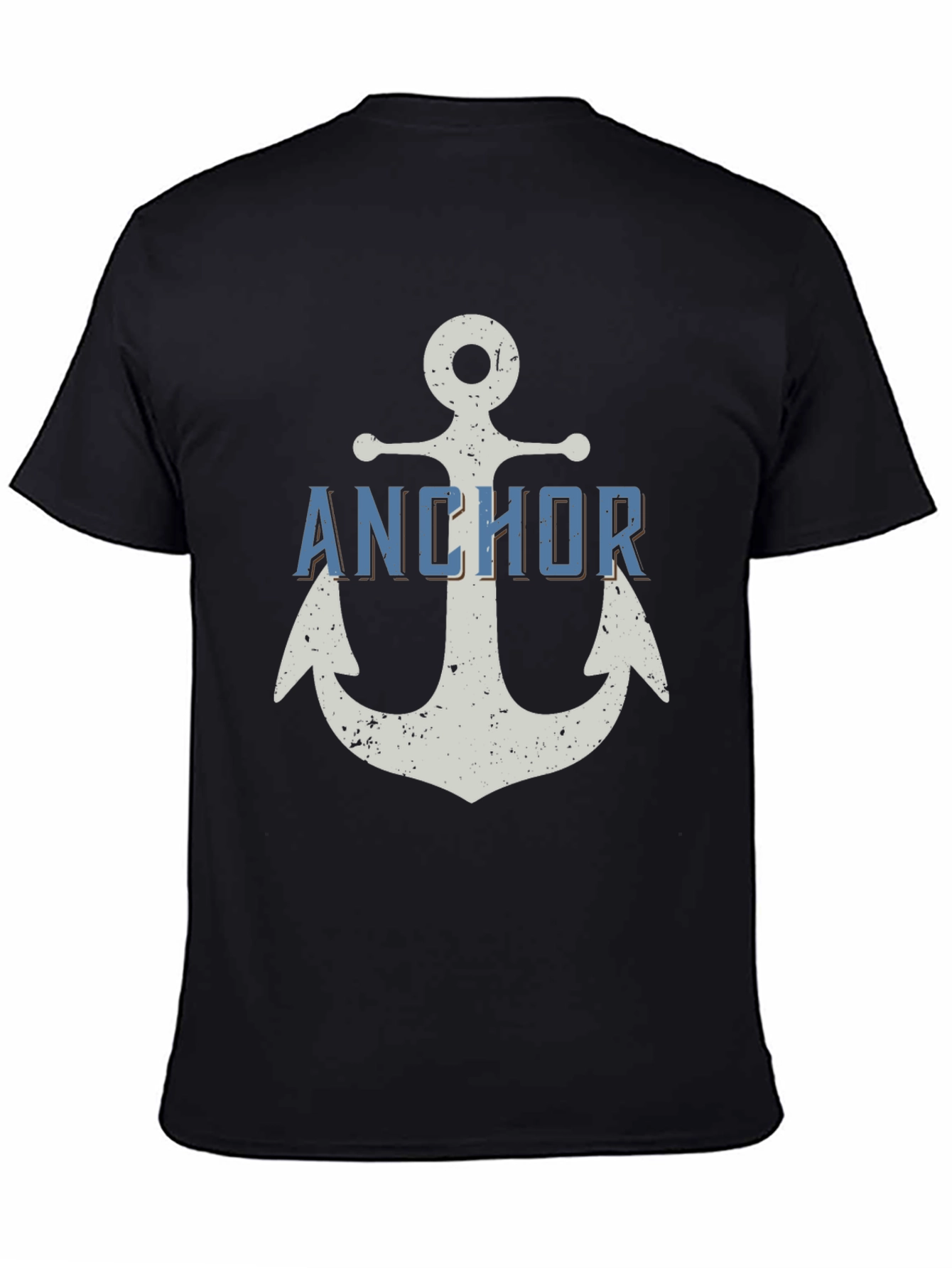 Anchor Graphic Print Mens Black T-Shirt