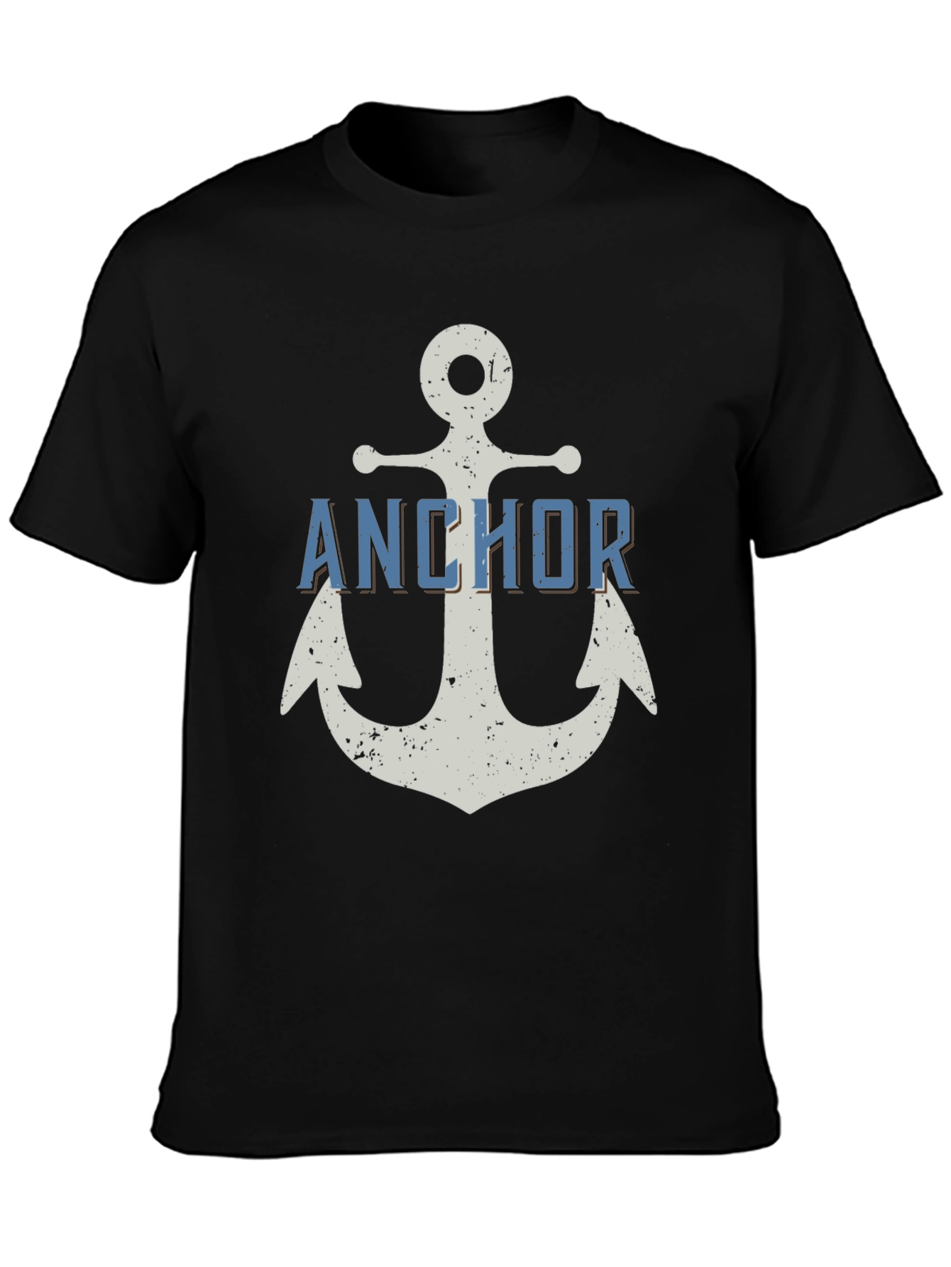 Anchor Graphic Print Mens Black T-Shirt