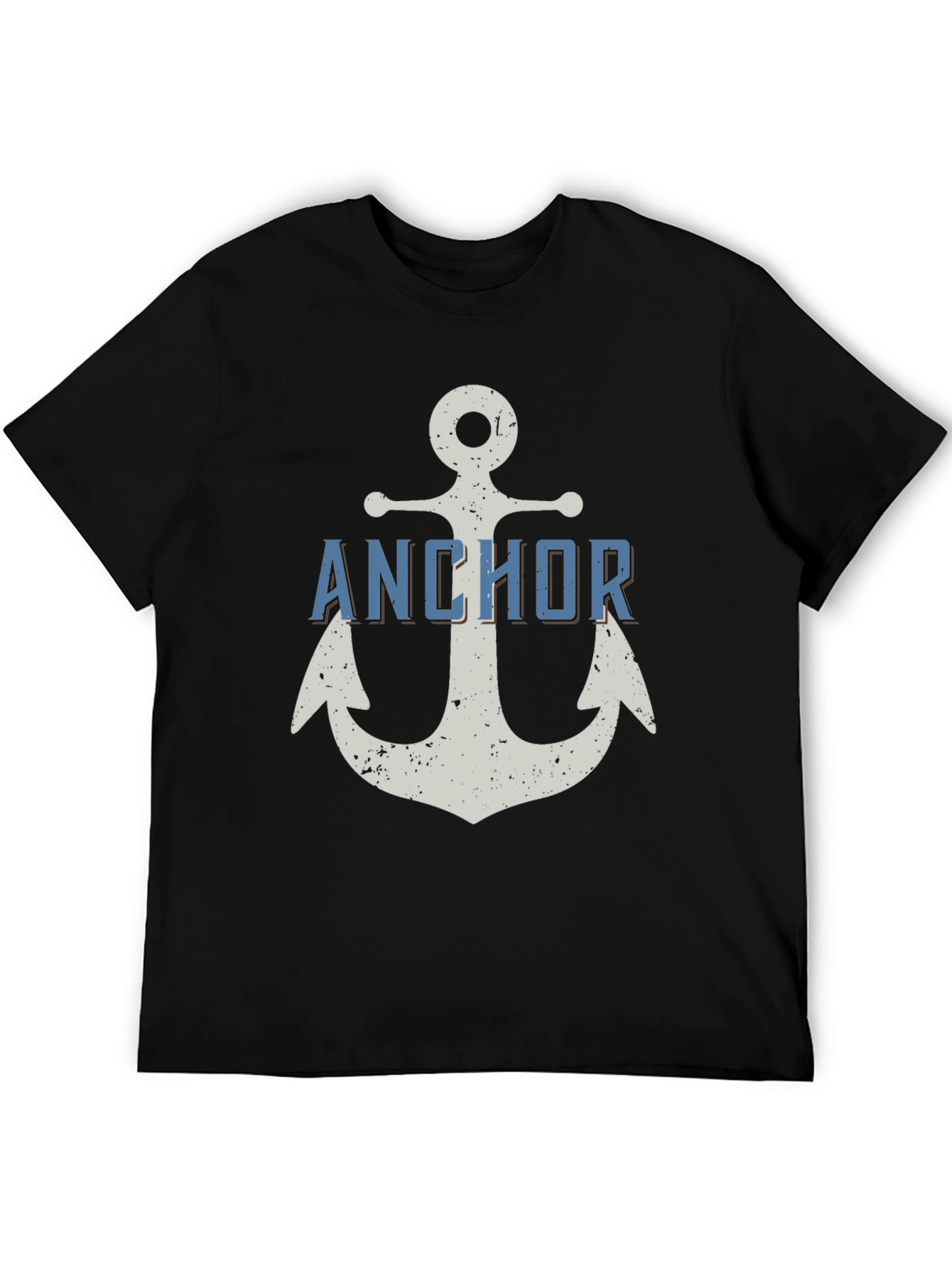 Anchor Graphic Print Mens Black T-Shirt