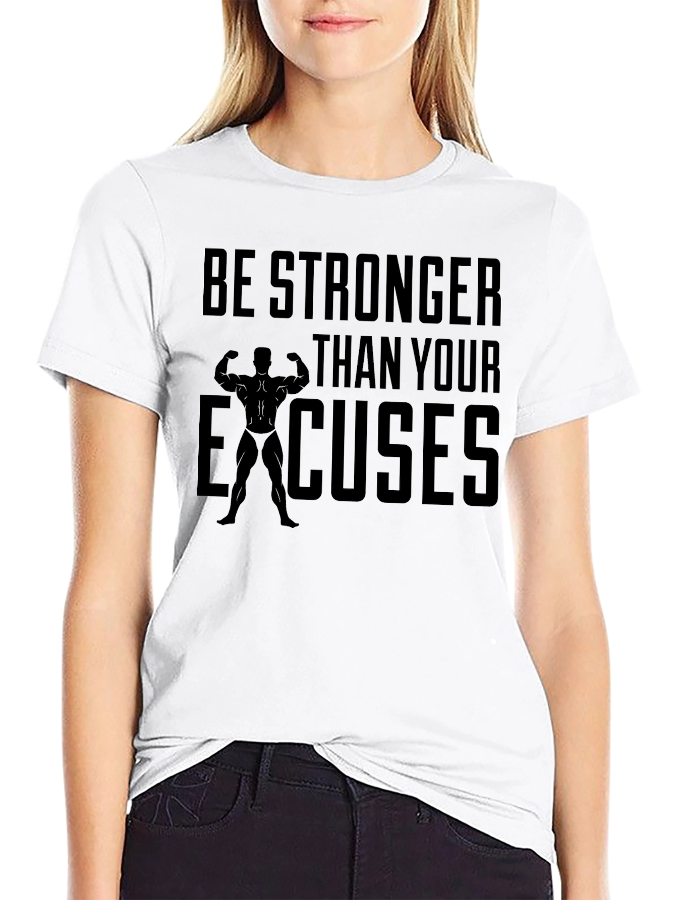Motivational Gym T-Shirt - Be Stronger Than Excuses