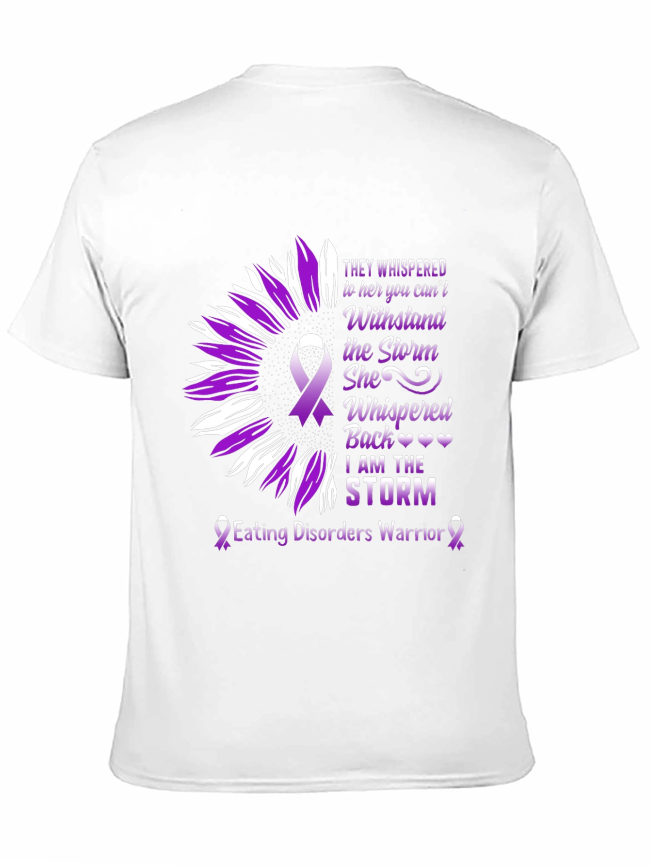 Eating Disorder Warrior T-Shirt Sunflower Purple Ribbon