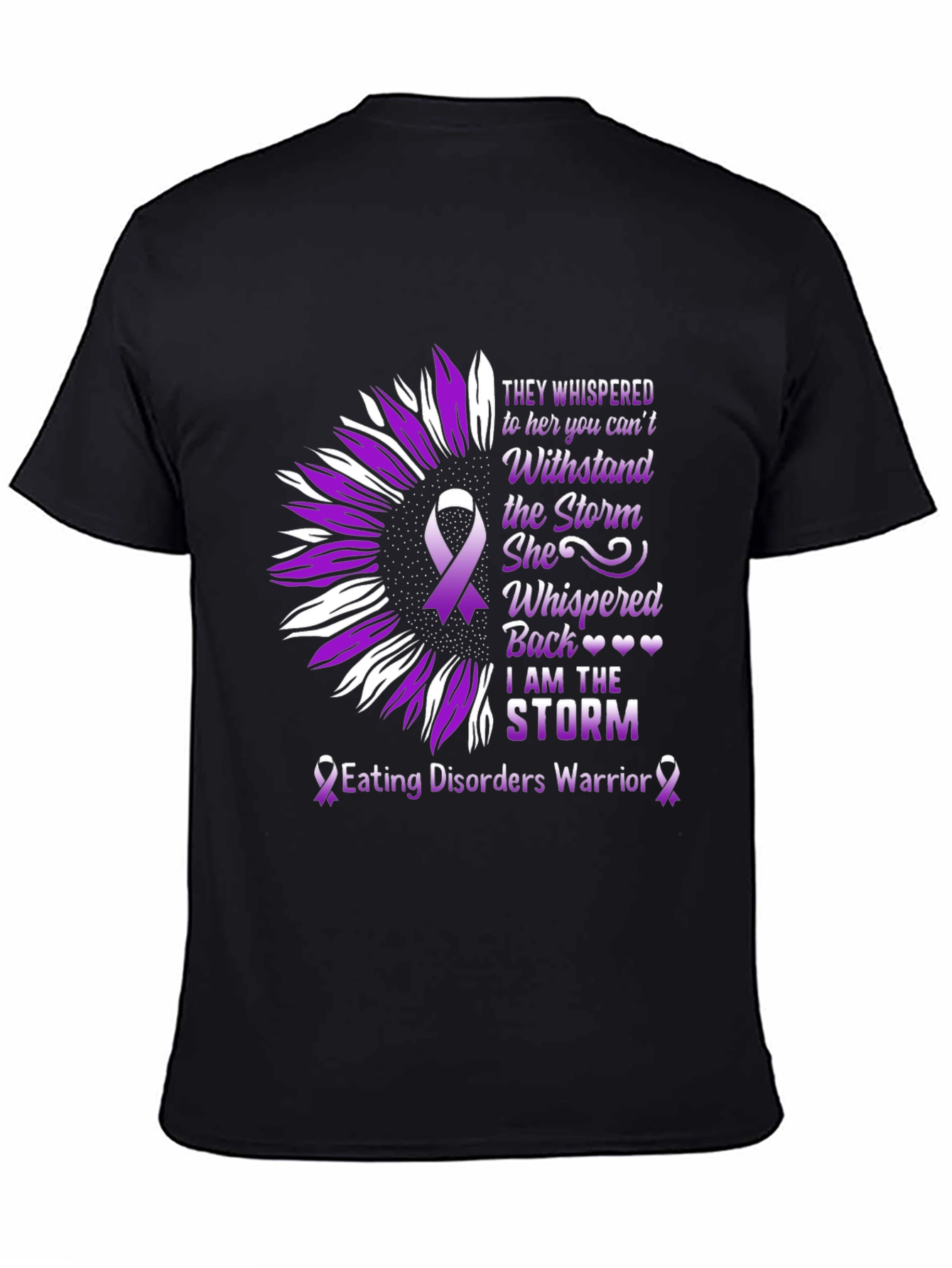 Eating Disorder Warrior T-Shirt Sunflower Purple Ribbon