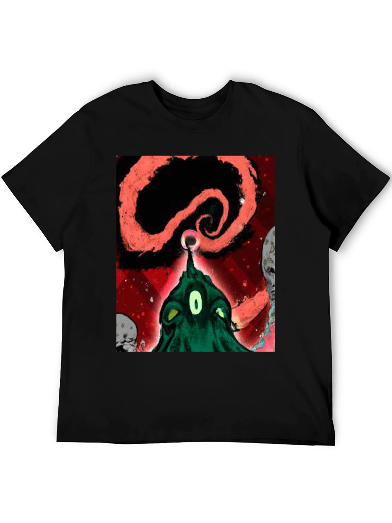 Surreal Alien Graphic Black T-Shirt