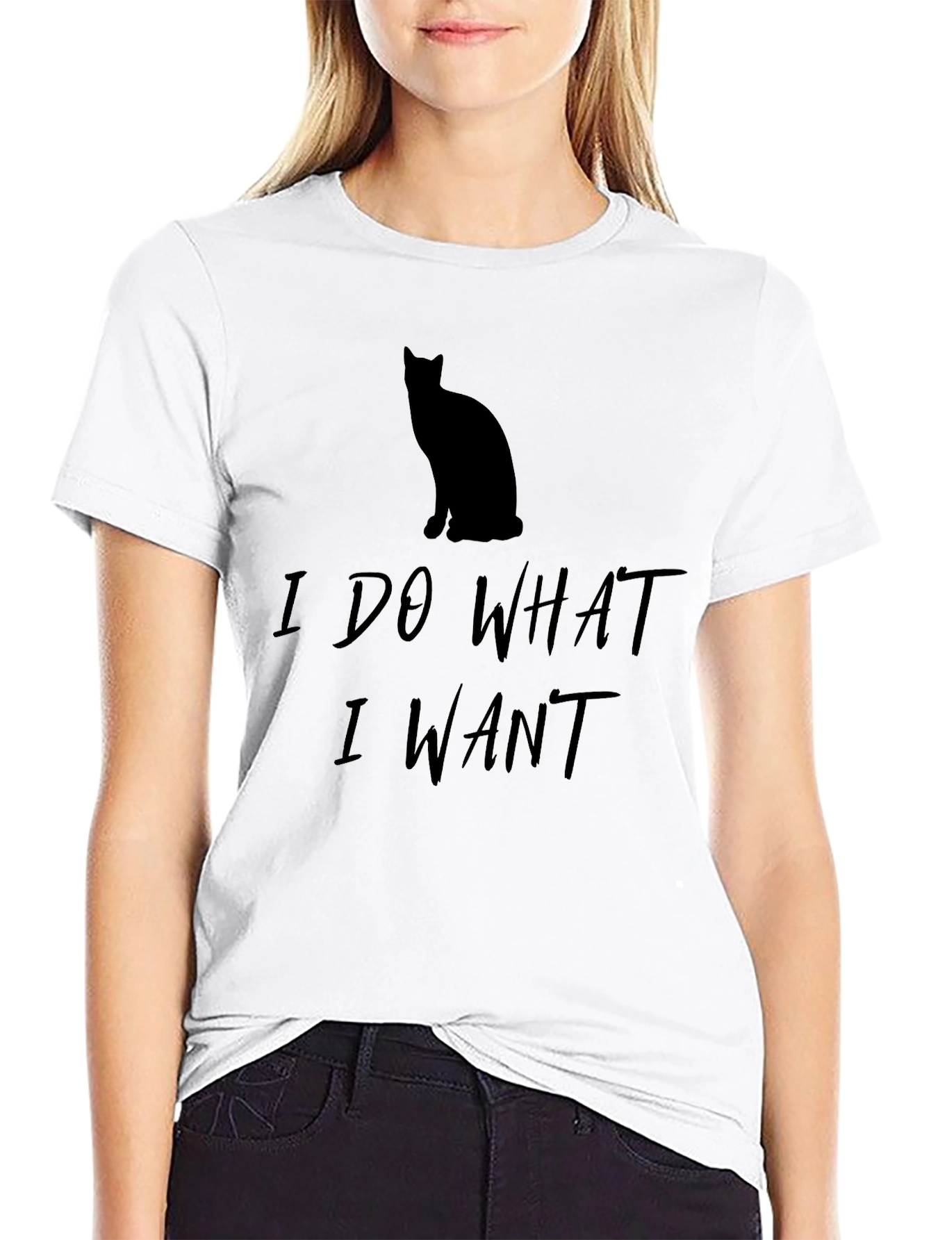 I Do What I Want Black Cat T-Shirt