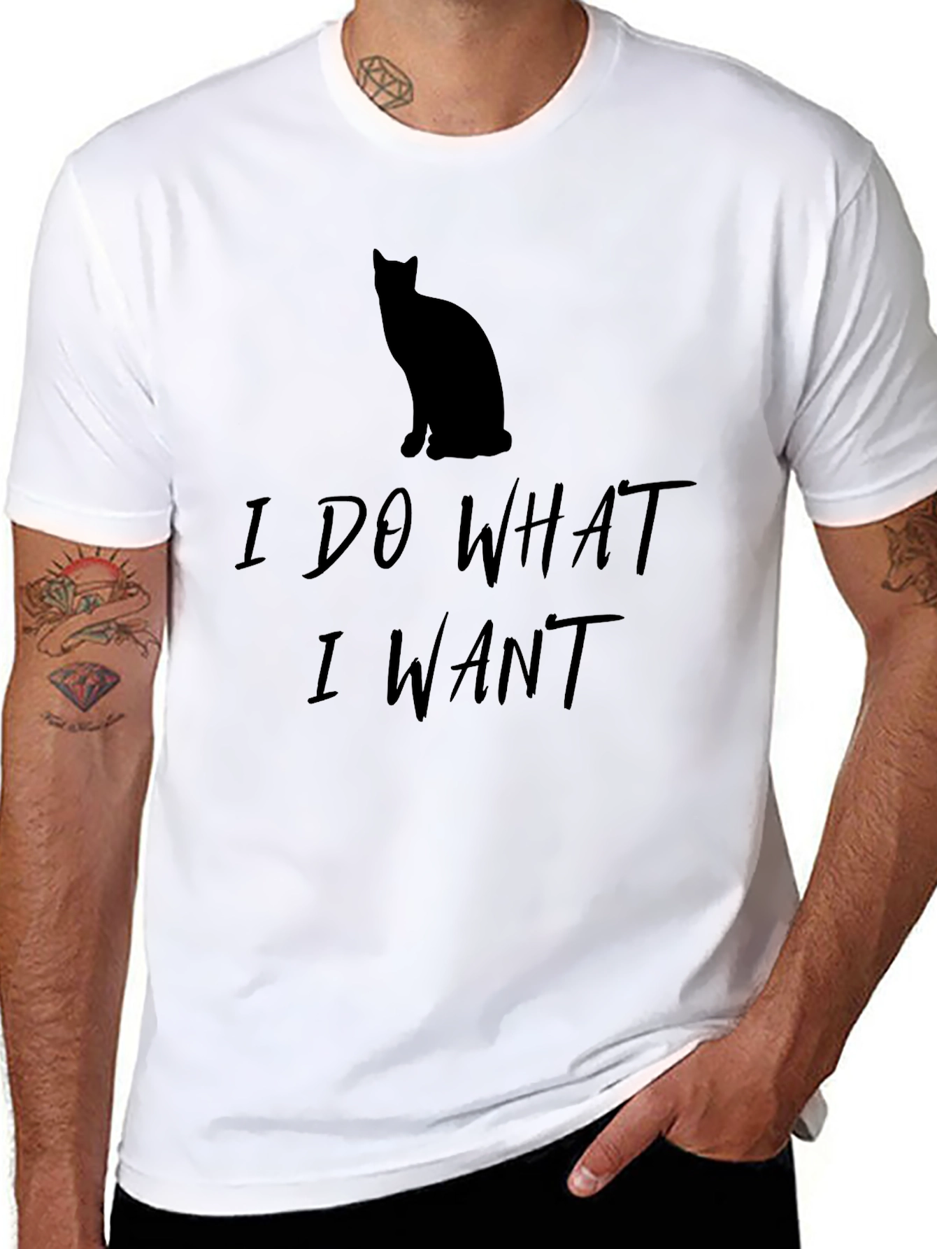 I Do What I Want Black Cat T-Shirt