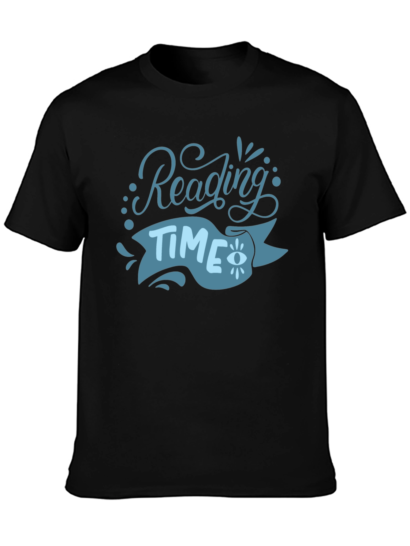 Reading Time Graphic Tee - Black Cotton T-Shirt