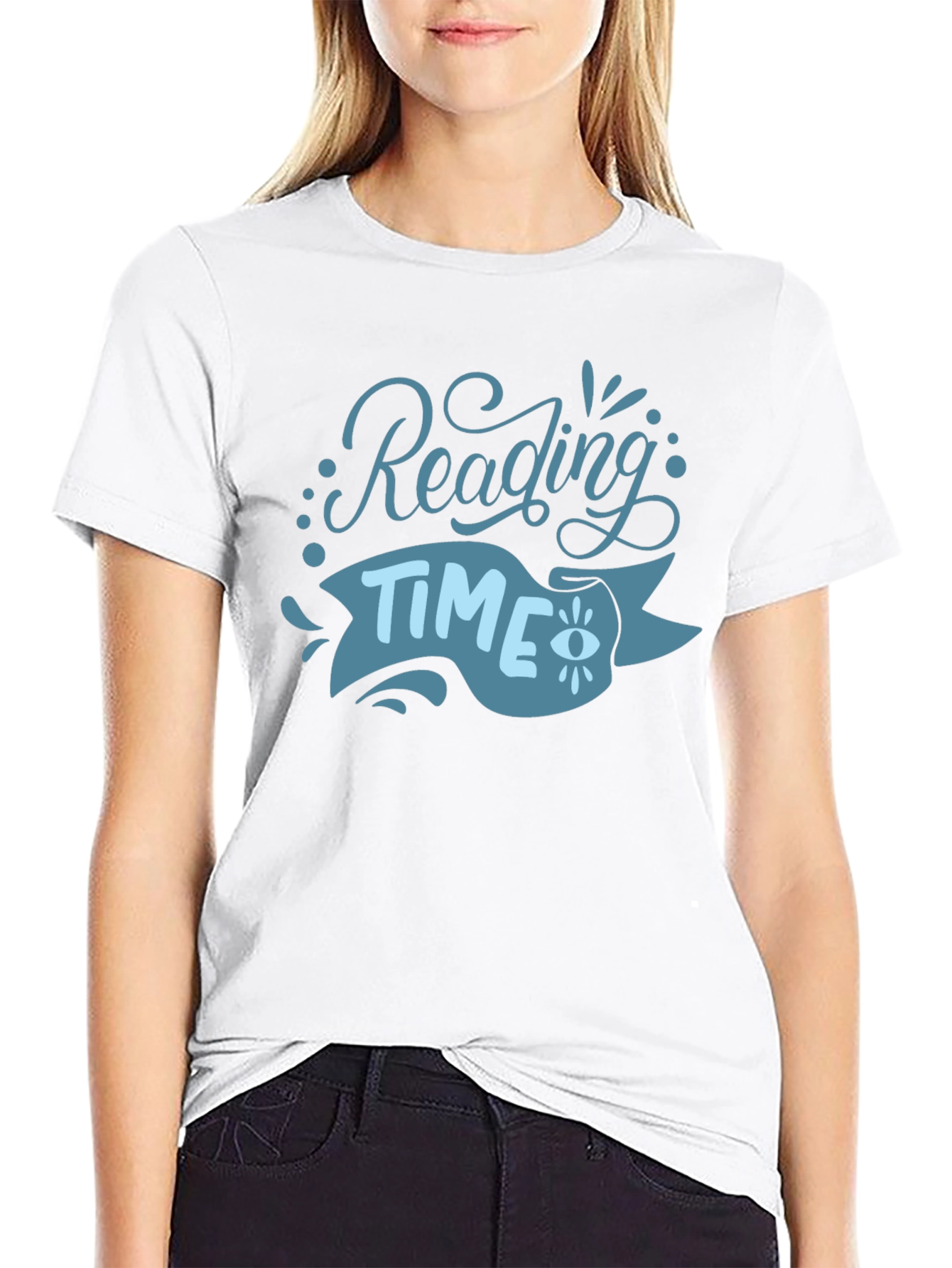 Reading Time Graphic Tee - Black Cotton T-Shirt