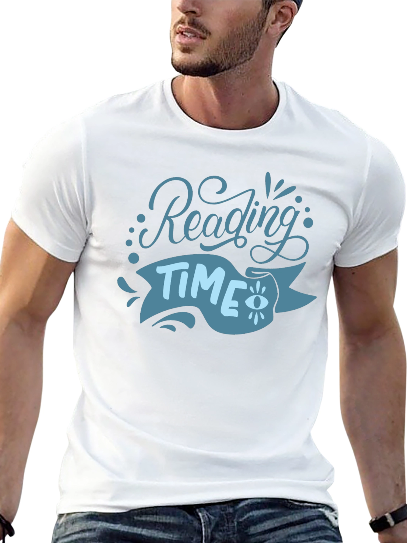 Reading Time Graphic Tee - Black Cotton T-Shirt