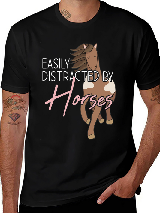 Easily Distracted By Horses Graphic Tee